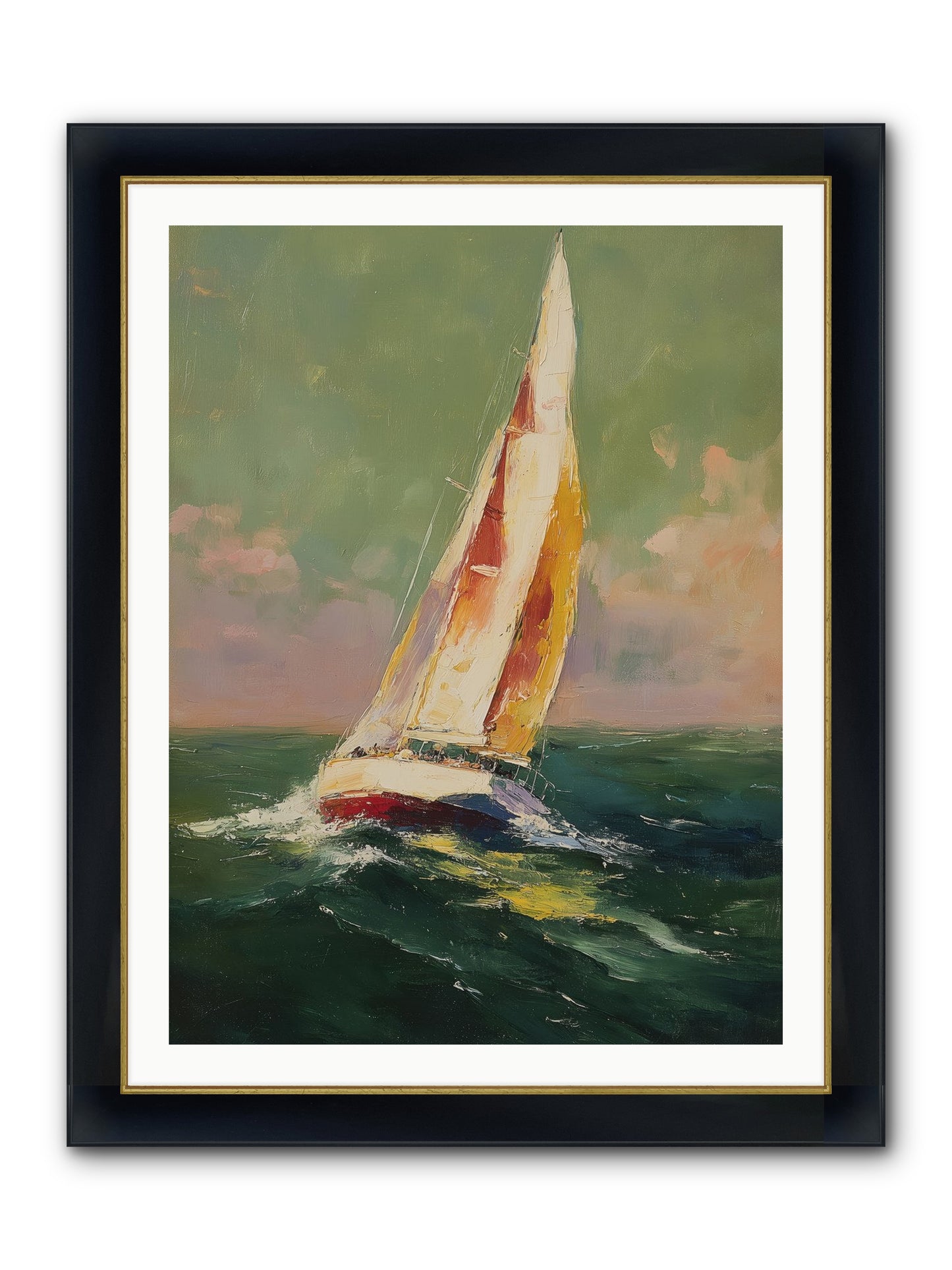 Happiness Pursued Framed Print - Wide Black w/Gold 30x40