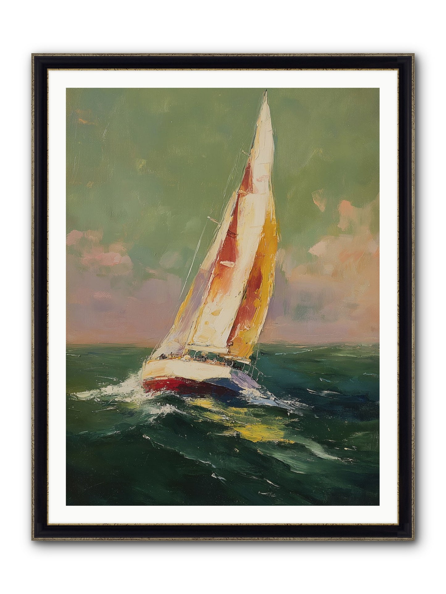 Happiness Pursued Framed Print - Black & Gold 36x48