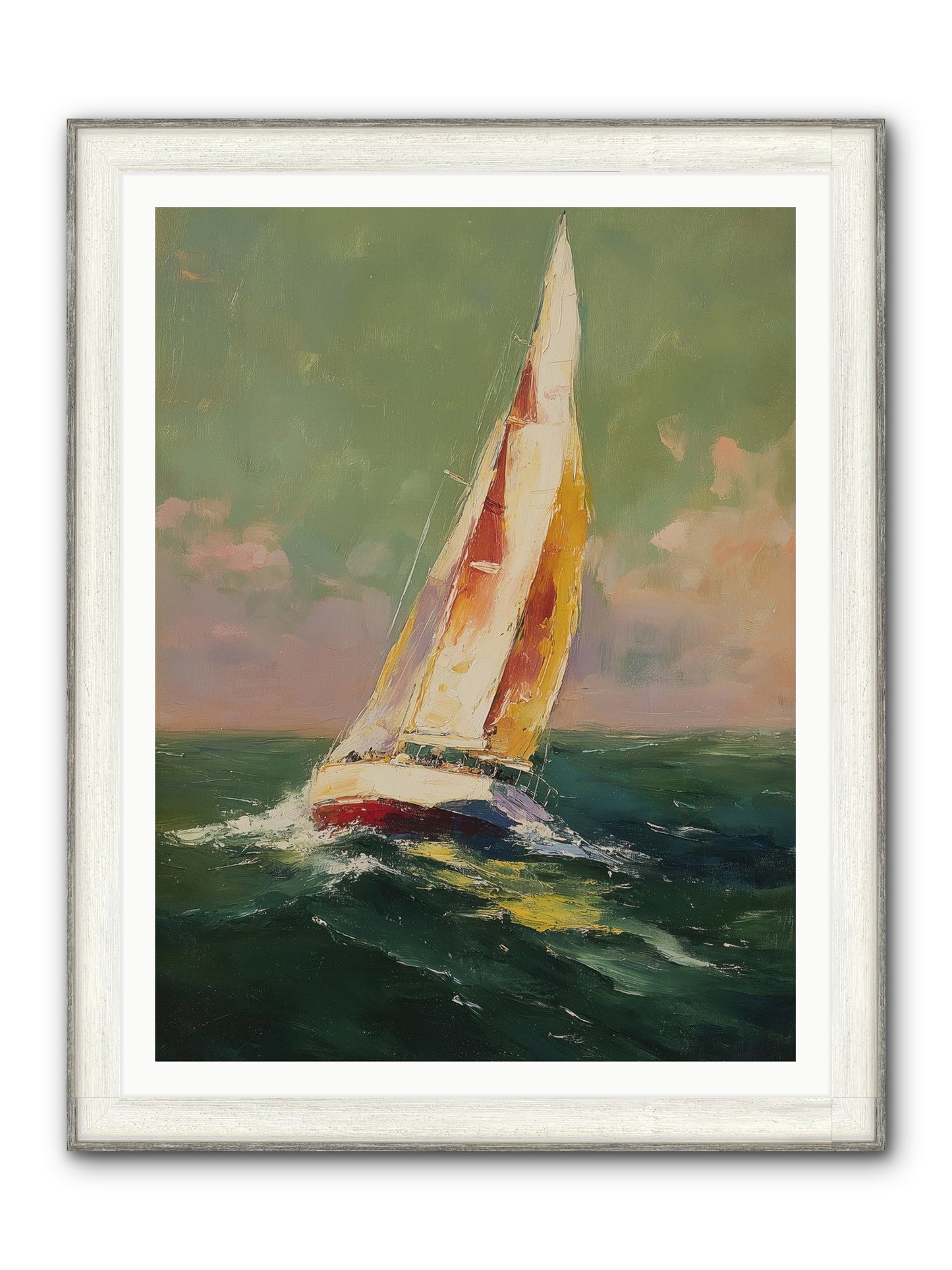 Happiness Pursued Framed Print - Driftwood White 36x48