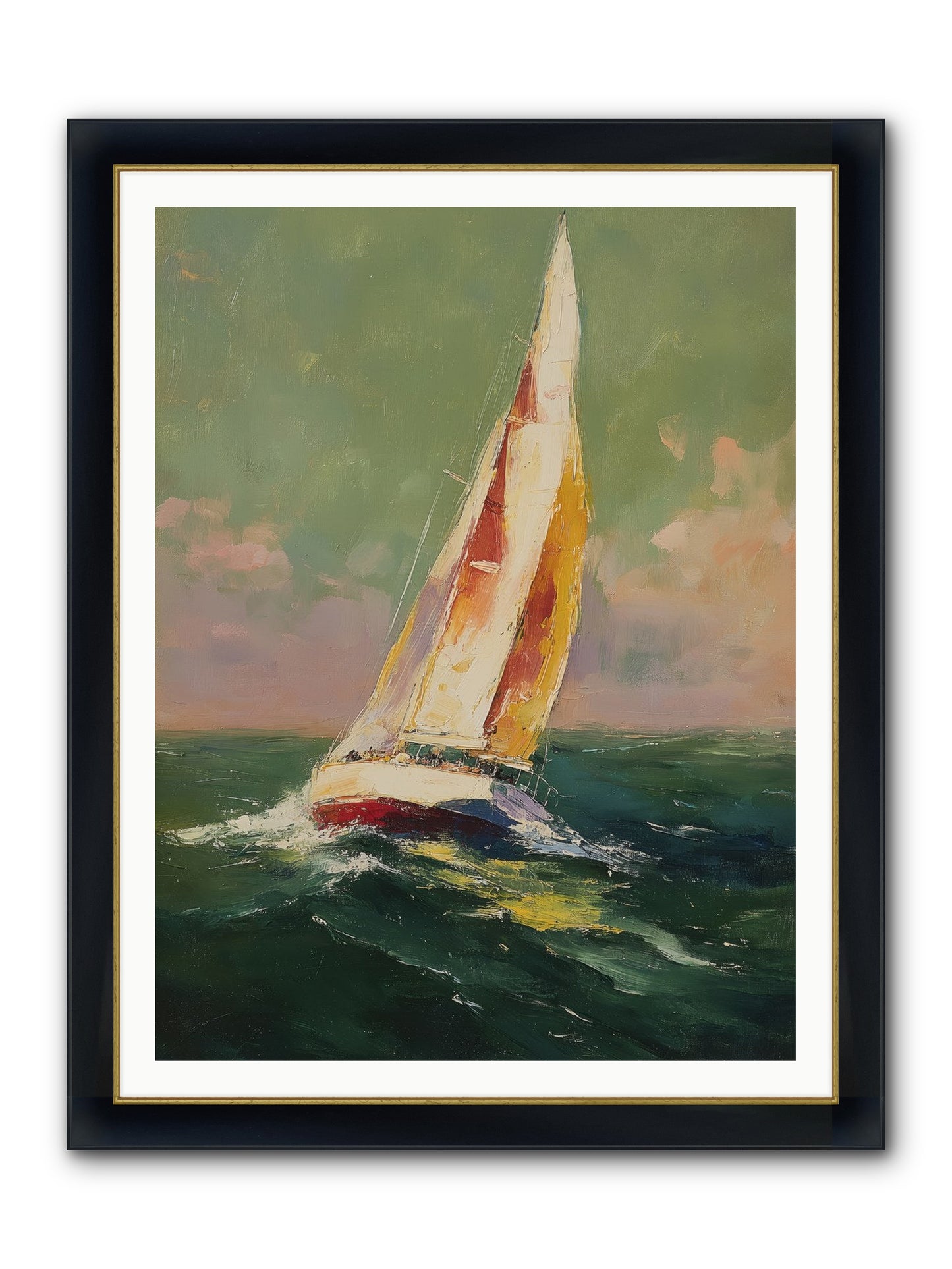 Happiness Pursued Framed Print - Wide Black w/Gold 36x48