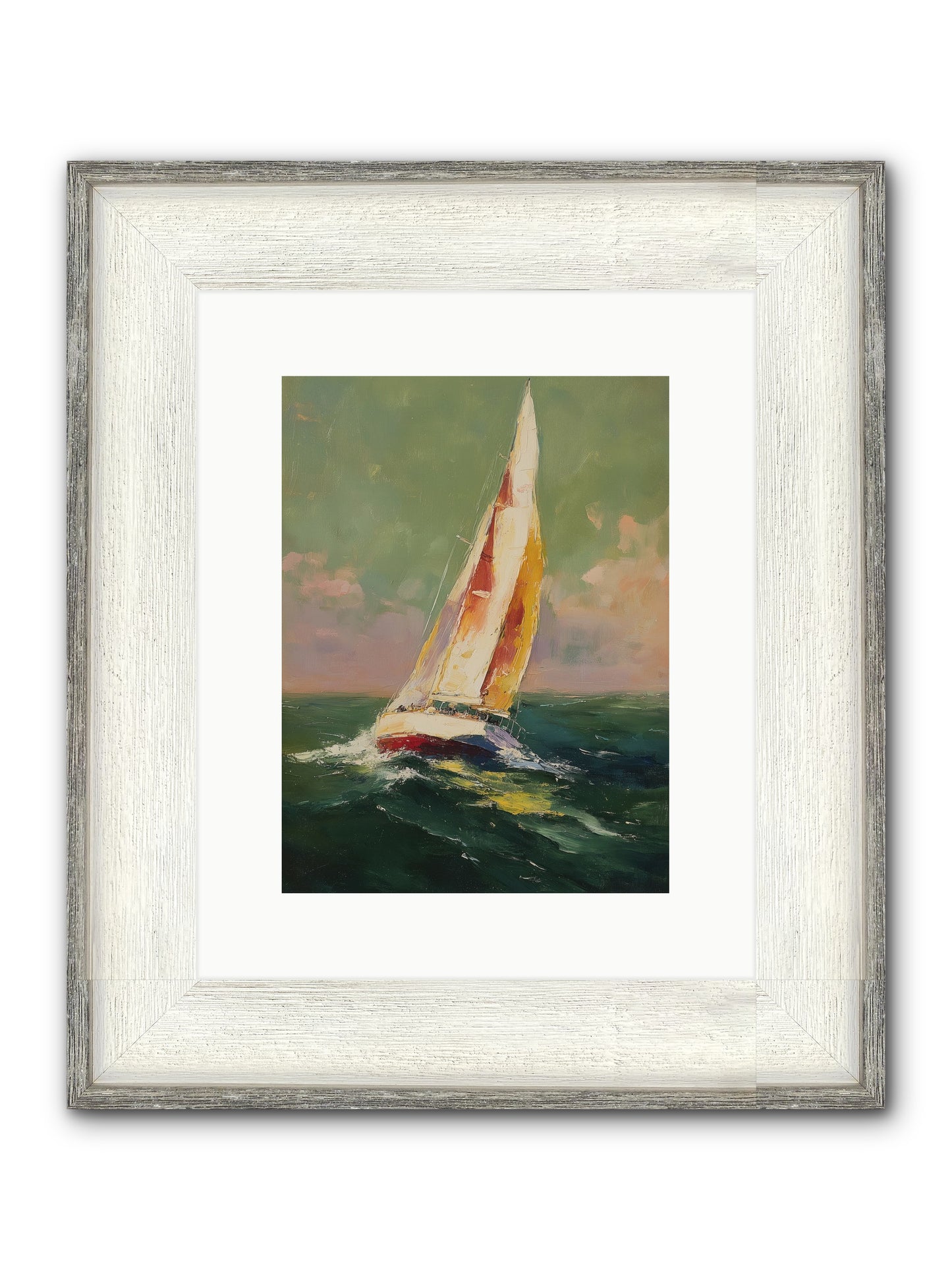 Happiness Pursued Framed Print - Driftwood White 9x12