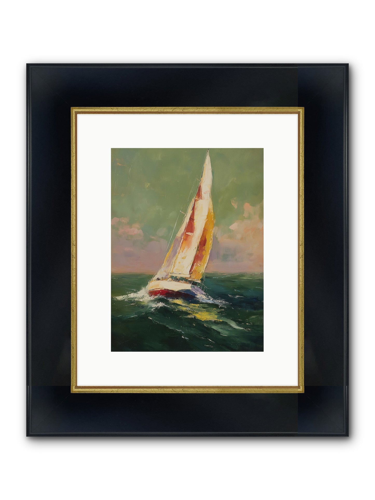 Happiness Pursued Framed Print - Wide Black w/Gold 9x12