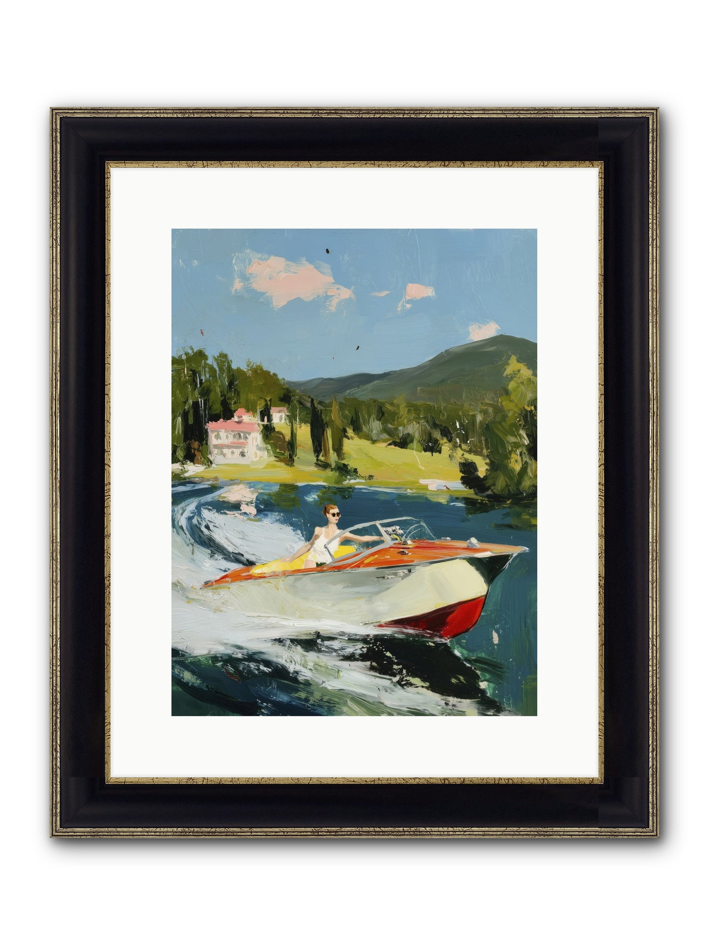 Happy Days Framed Print - Black & Gold 12x16