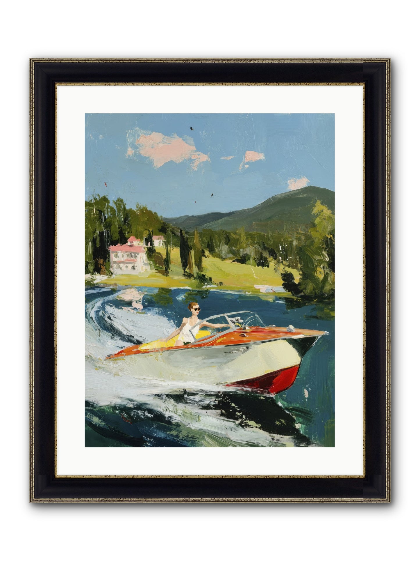 Happy Days Framed Print - Black & Gold 18x24