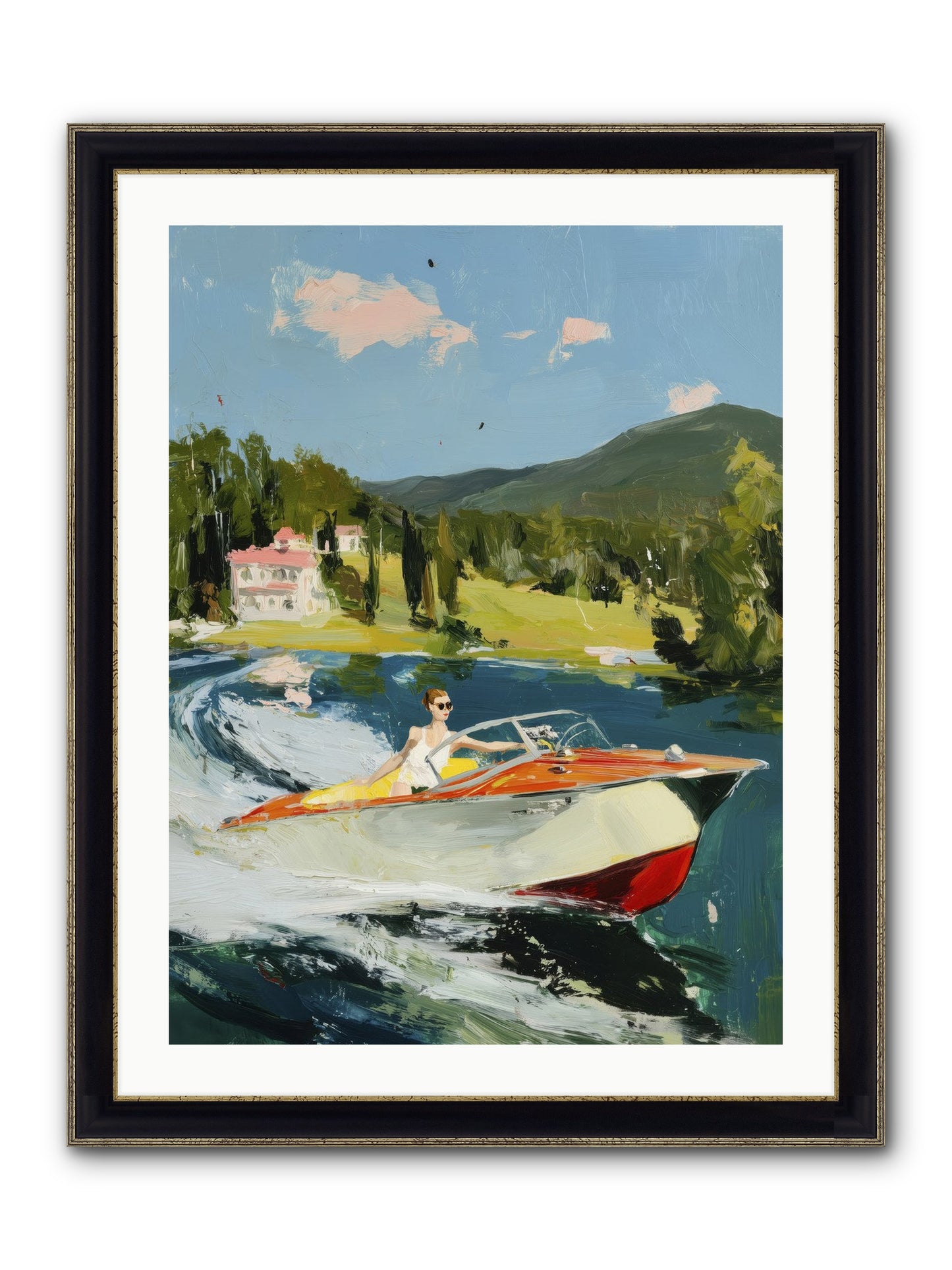 Happy Days Framed Print - Black & Gold 24x32