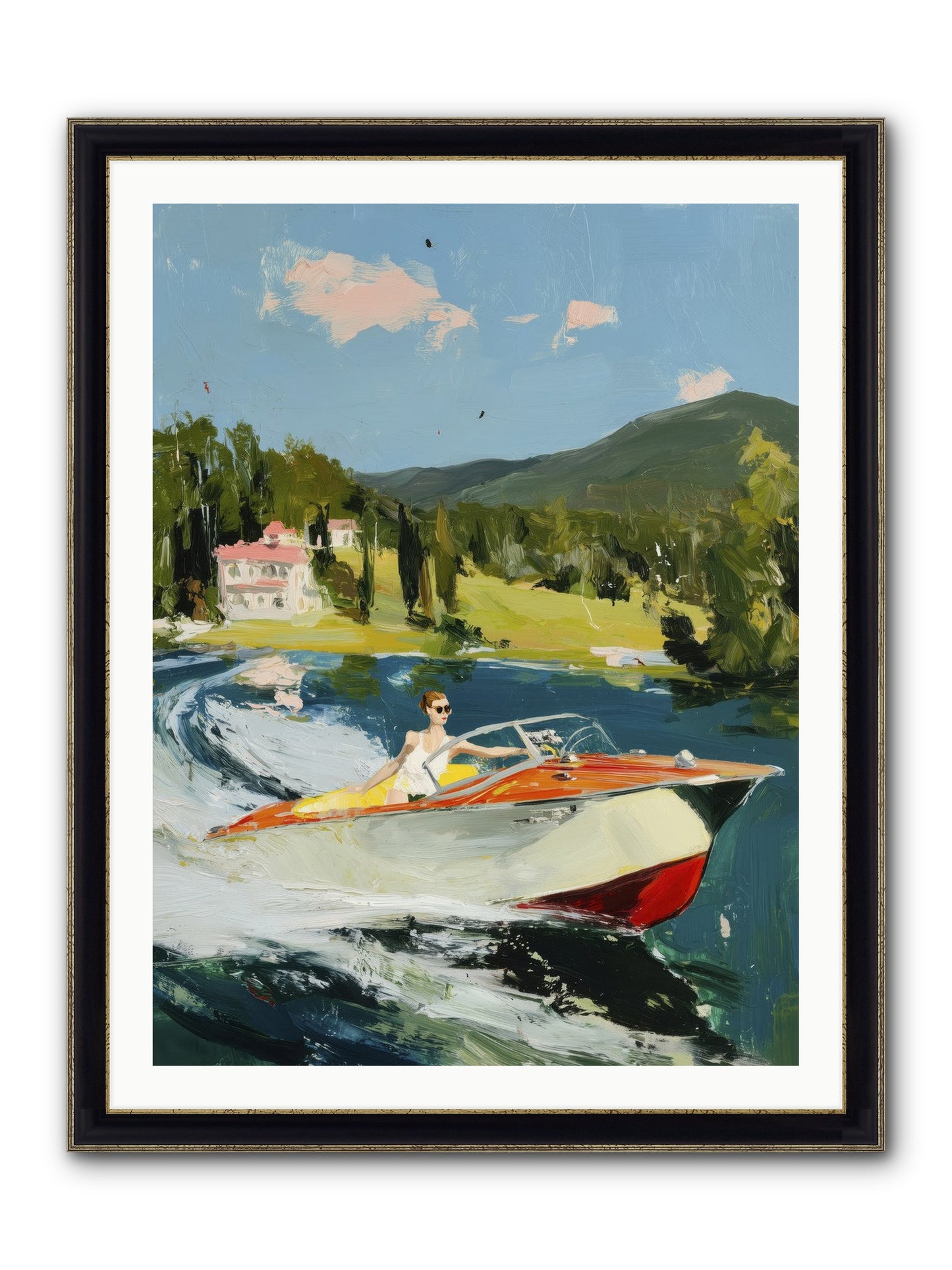Happy Days Framed Print - Black & Gold 30x40
