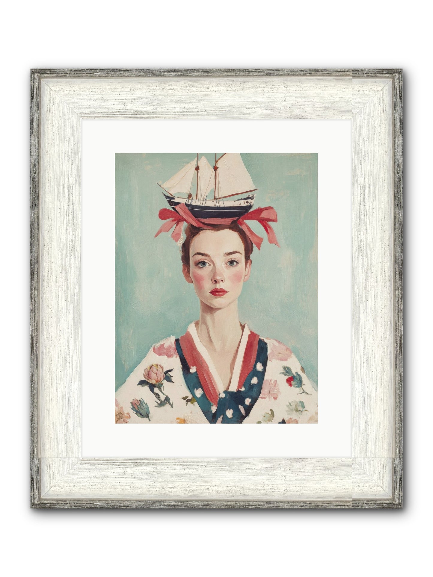 Harbor Belle Of Winter Framed Print - Driftwood White 12x16