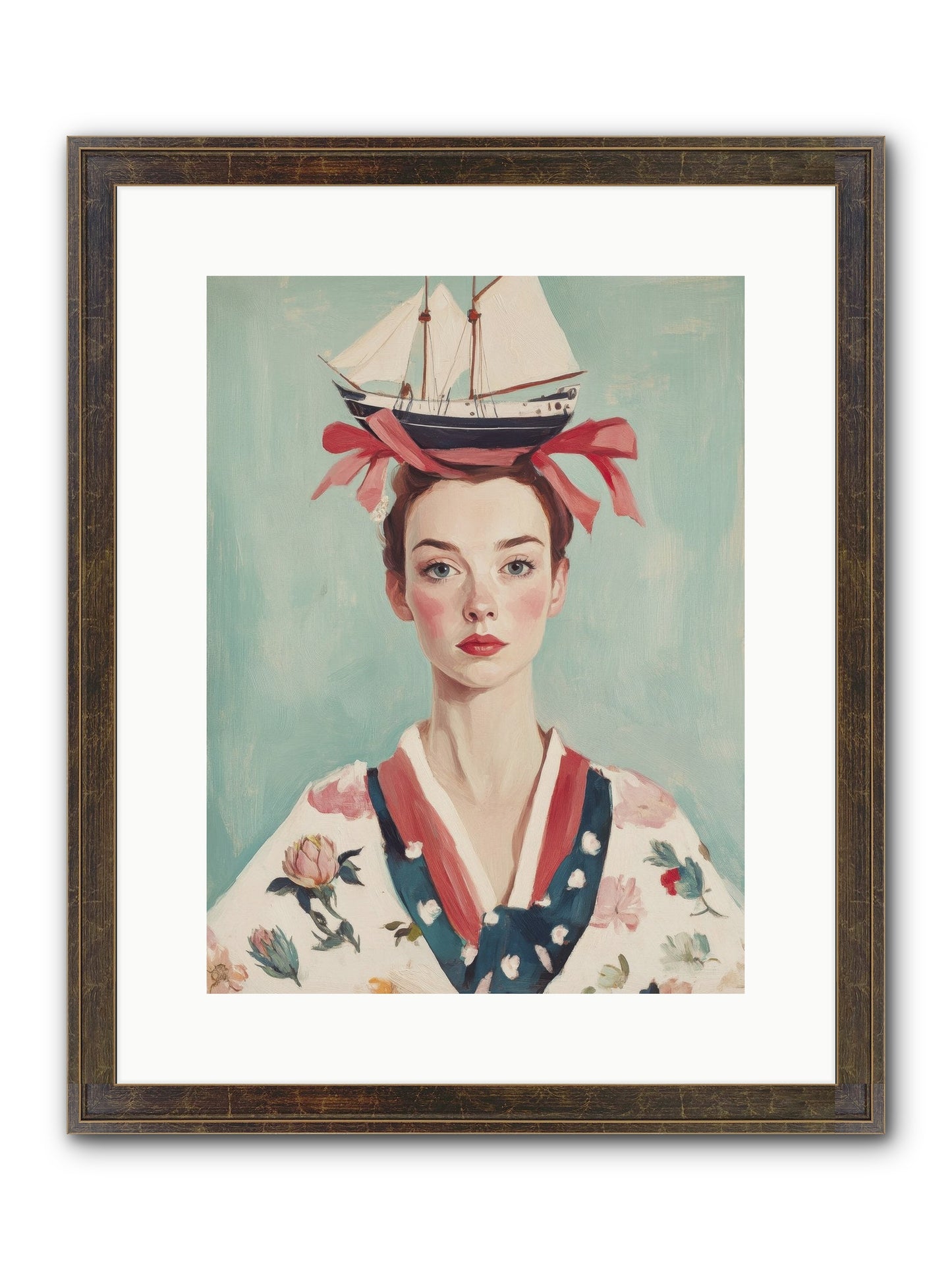 Harbor Belle Of Winter Framed Print - Slimwoods Black/Gold 12x16