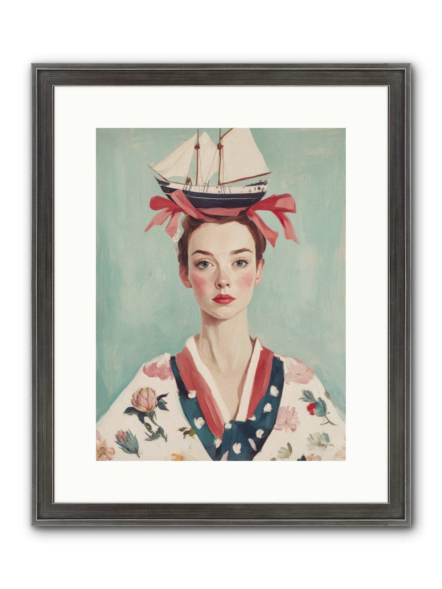 Harbor Belle Of Winter Framed Print - Slimwoods Black/Silver 12x16