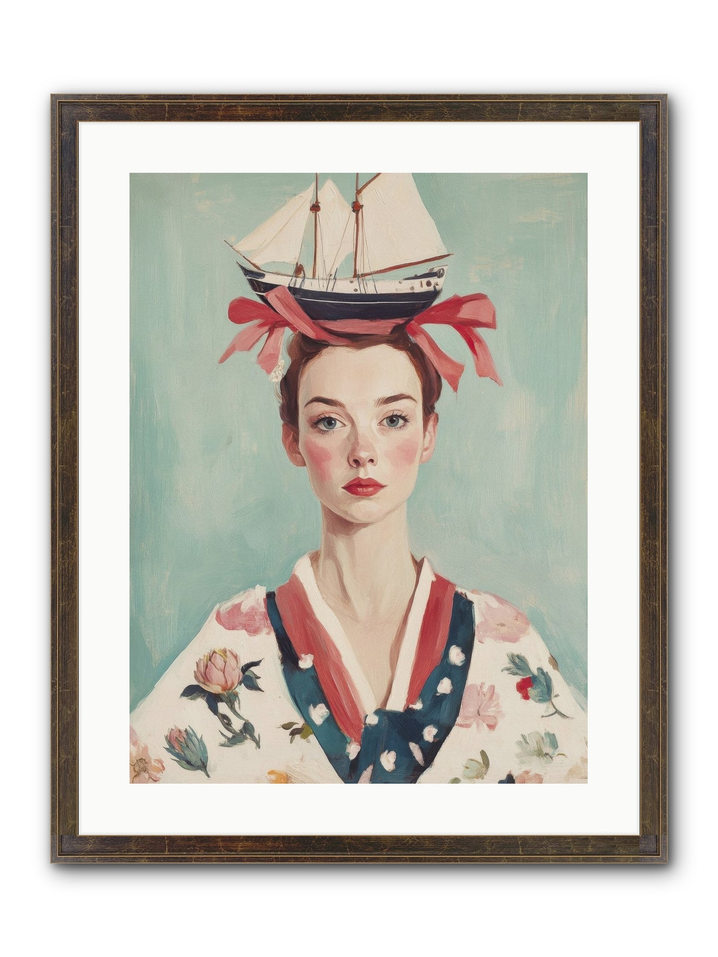 Harbor Belle Of Winter Framed Print - Slimwoods Black/Gold 18x24