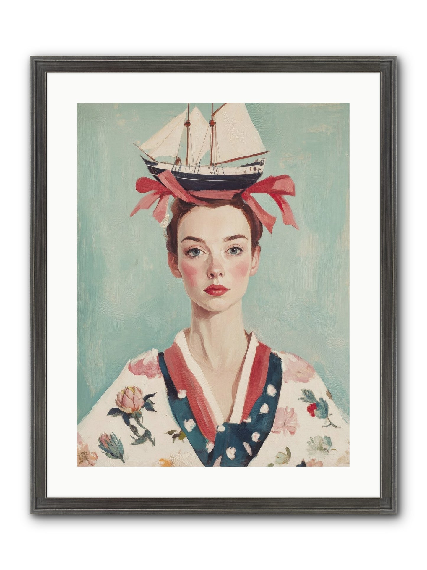 Harbor Belle Of Winter Framed Print - Slimwoods Black/Silver 18x24