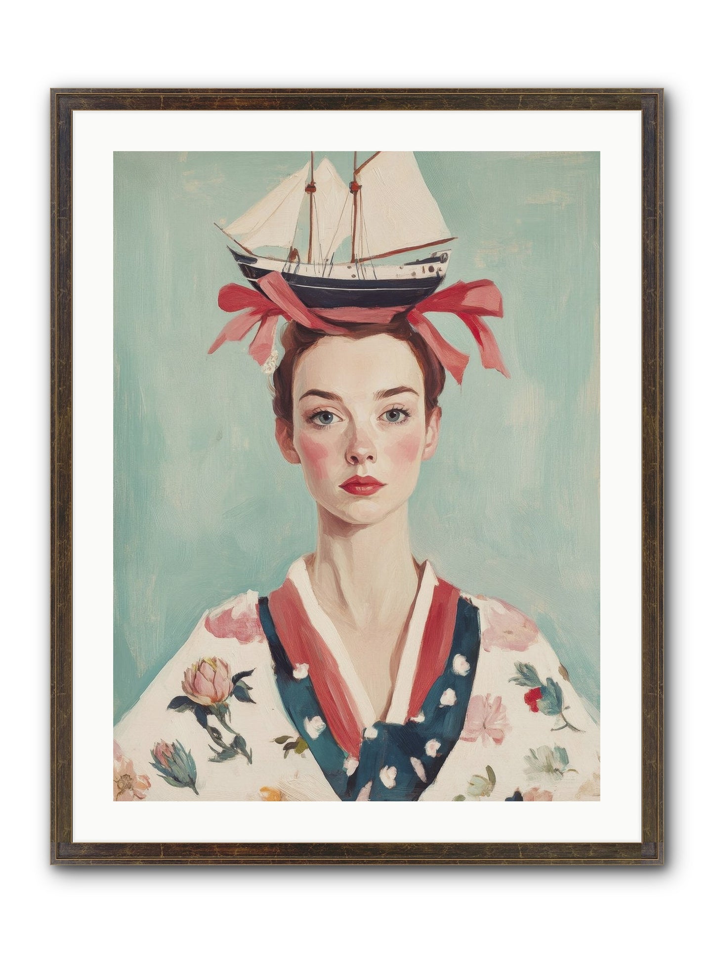 Harbor Belle Of Winter Framed Print - Slimwoods Black/Gold 24x32