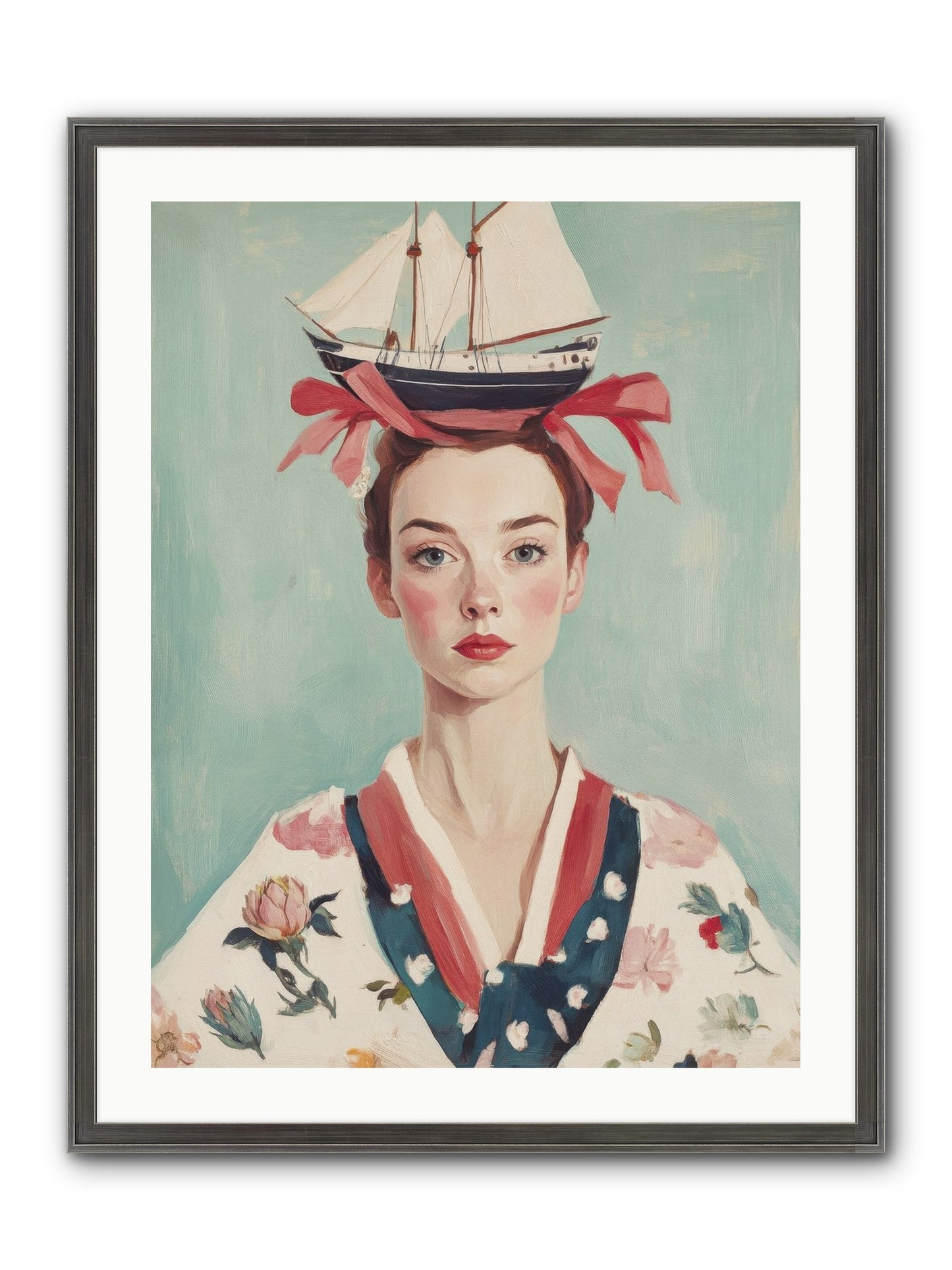 Harbor Belle Of Winter Framed Print - Slimwoods Black/Silver 24x32