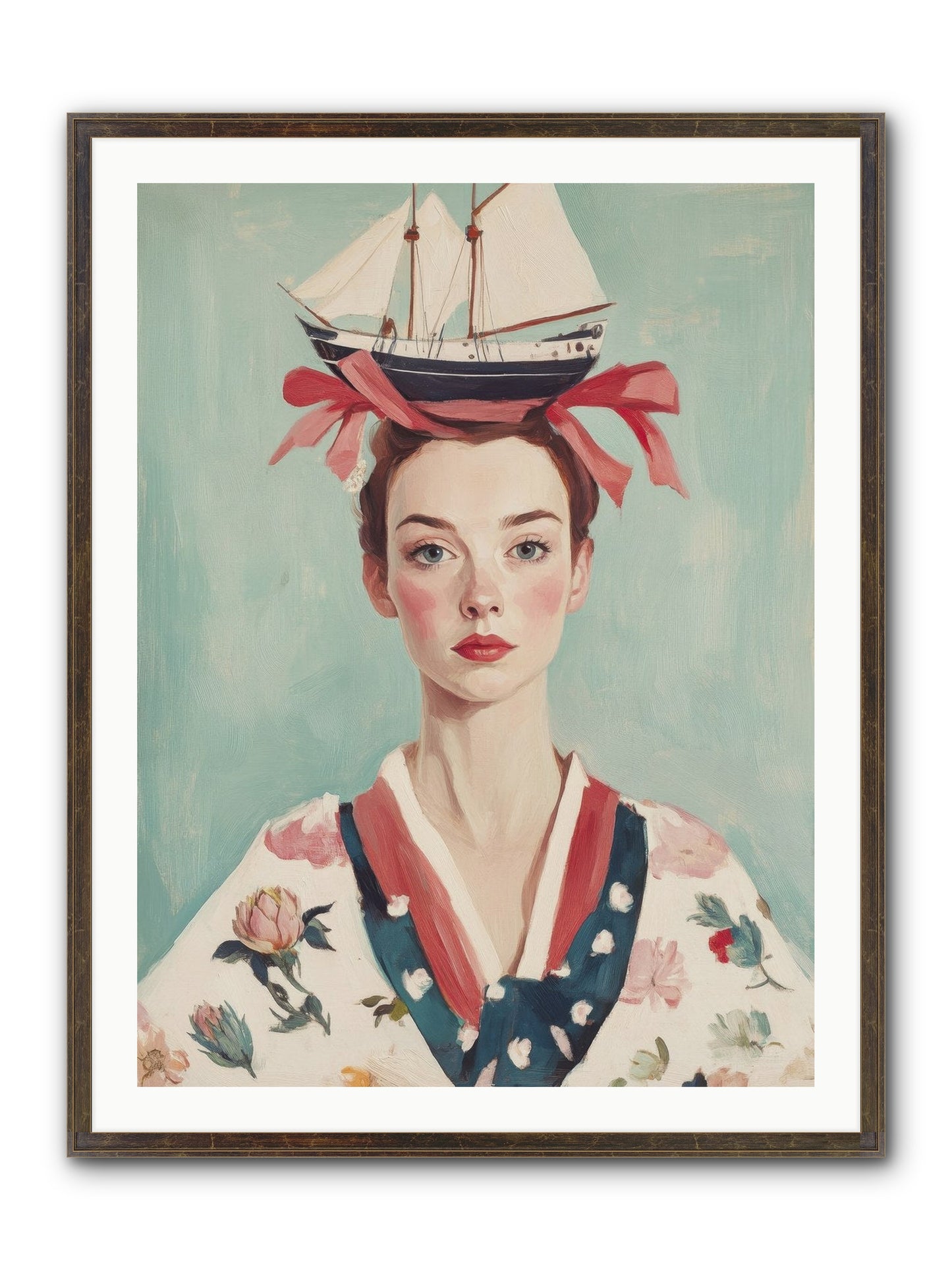 Harbor Belle Of Winter Framed Print - Slimwoods Black/Gold 30x40