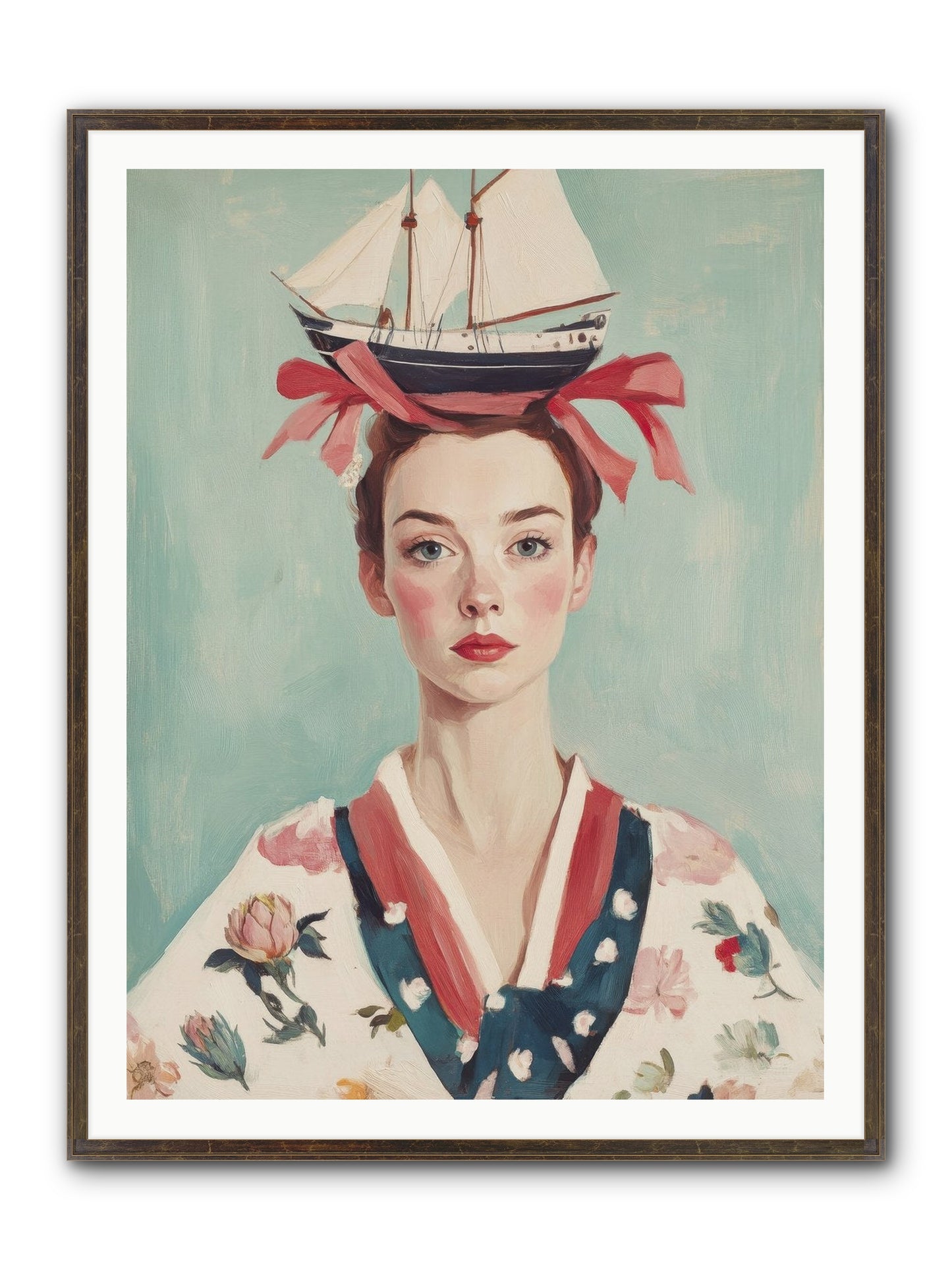 Harbor Belle Of Winter Framed Print - Slimwoods Black/Gold 36x48