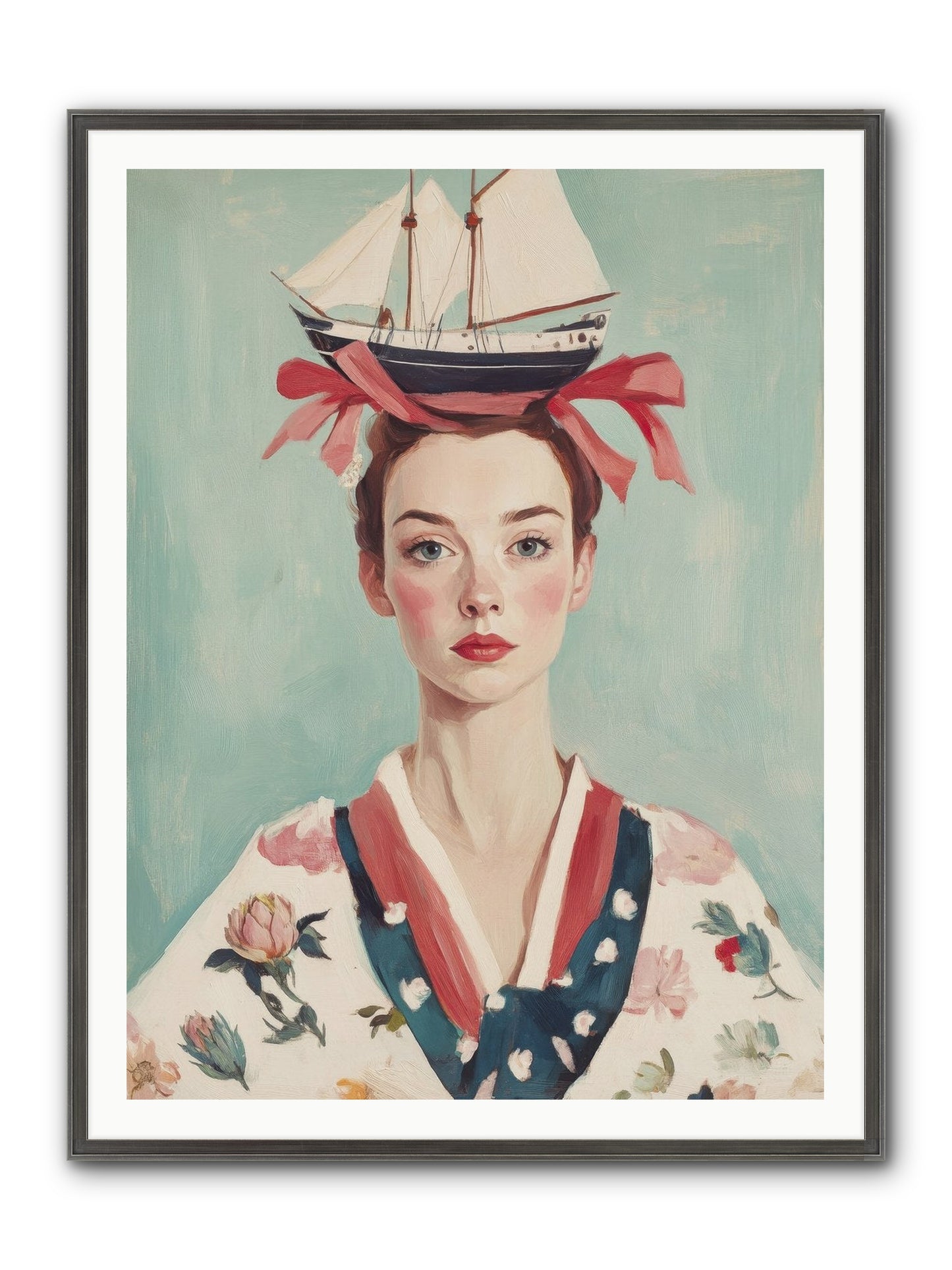 Harbor Belle Of Winter Framed Print - Slimwoods Black/Silver 36x48
