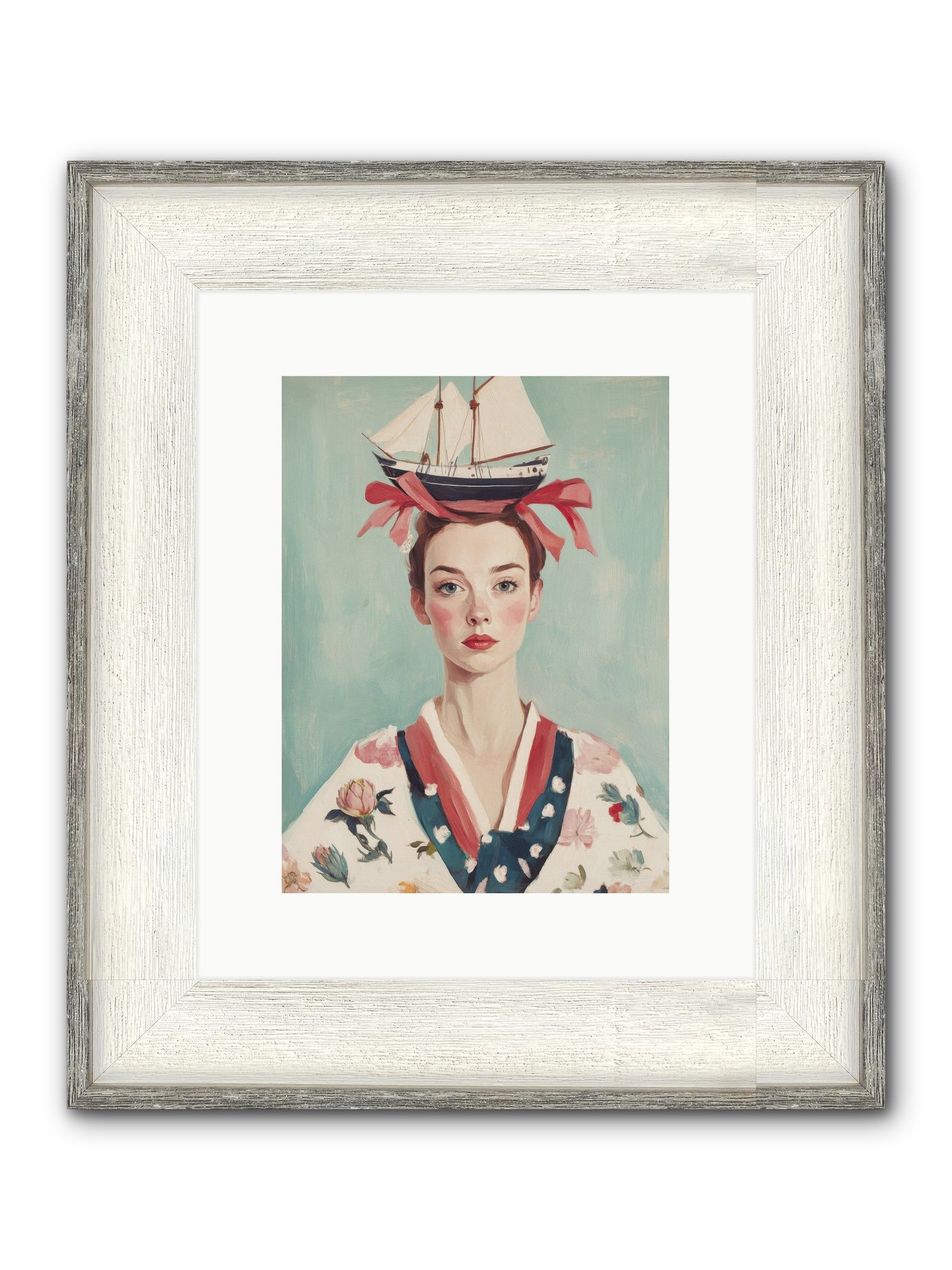Harbor Belle Of Winter Framed Print - Driftwood White 9x12
