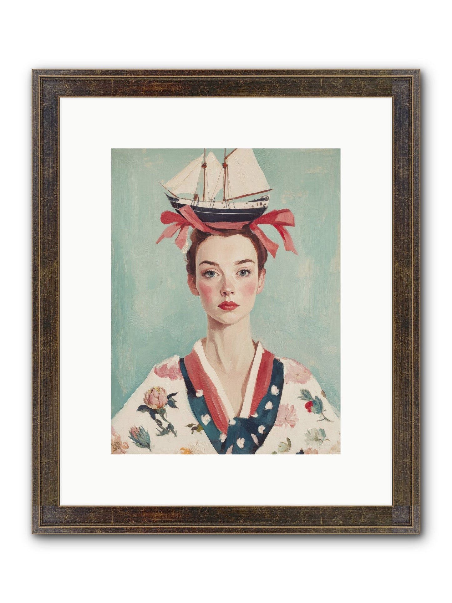 Harbor Belle Of Winter Framed Print - Slimwoods Black/Gold 9x12