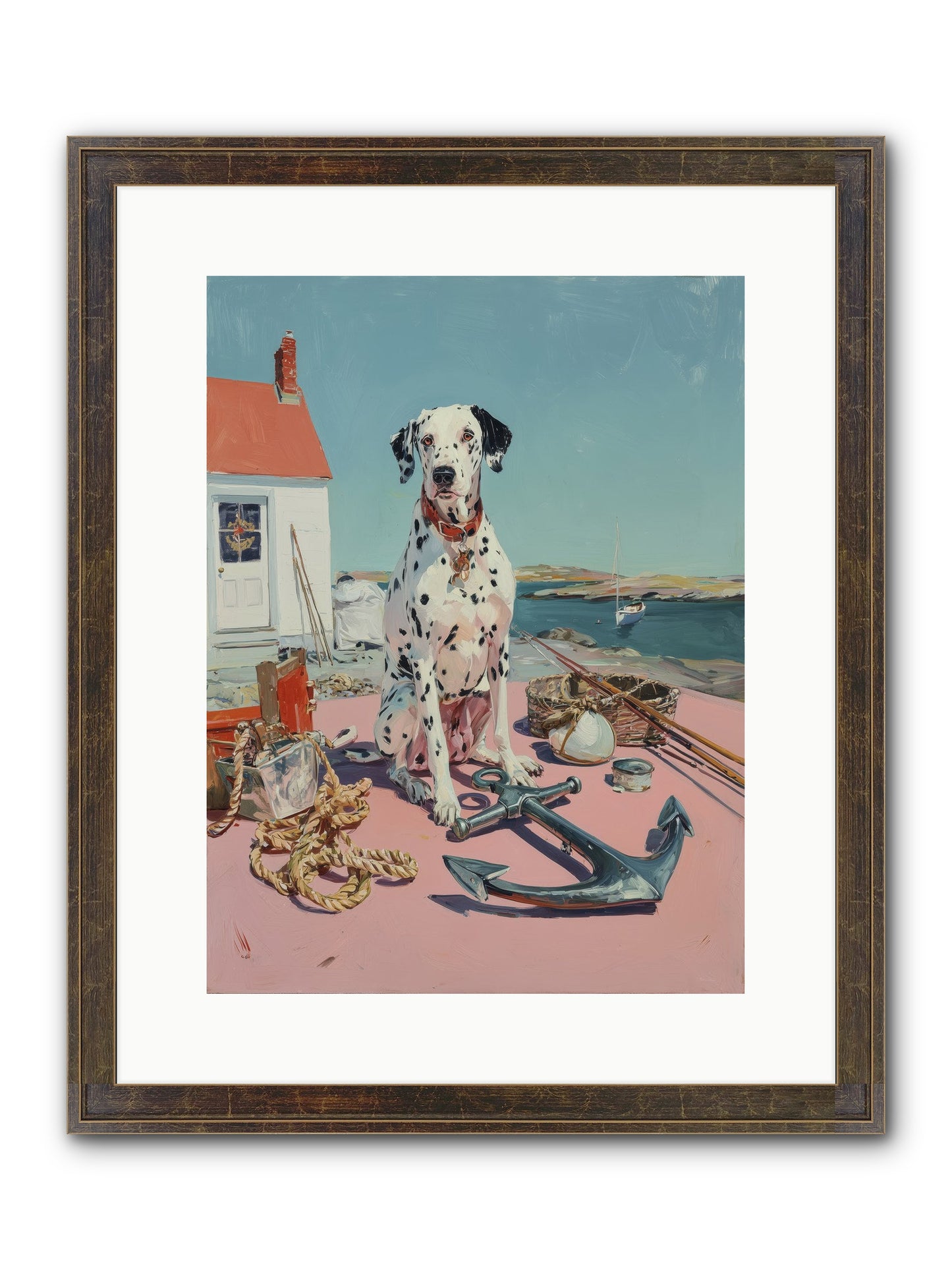 Harbor Hound Framed Print - Slimwoods Black/Gold 12x16