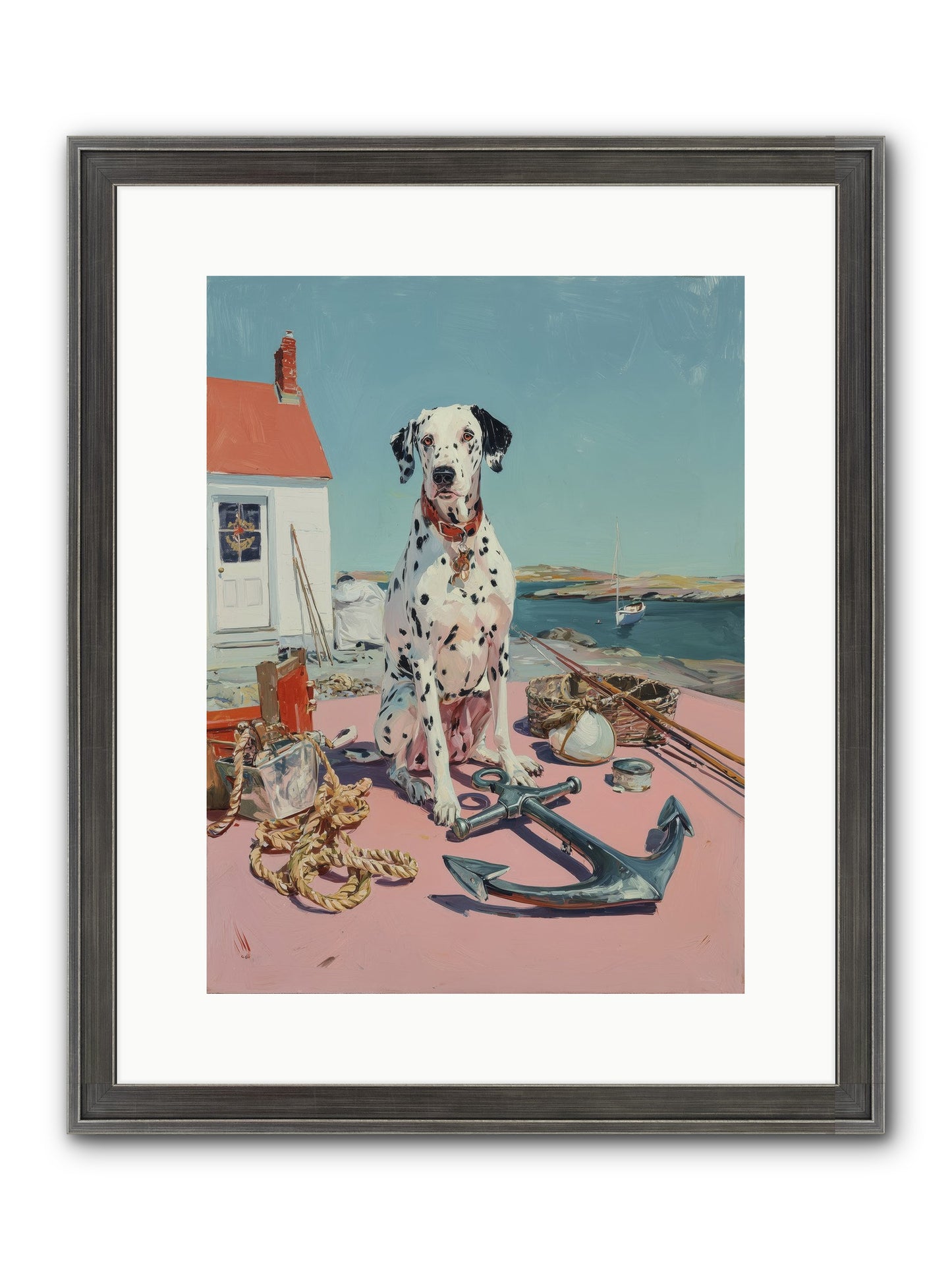 Harbor Hound Framed Print - Slimwoods Black/Silver 12x16