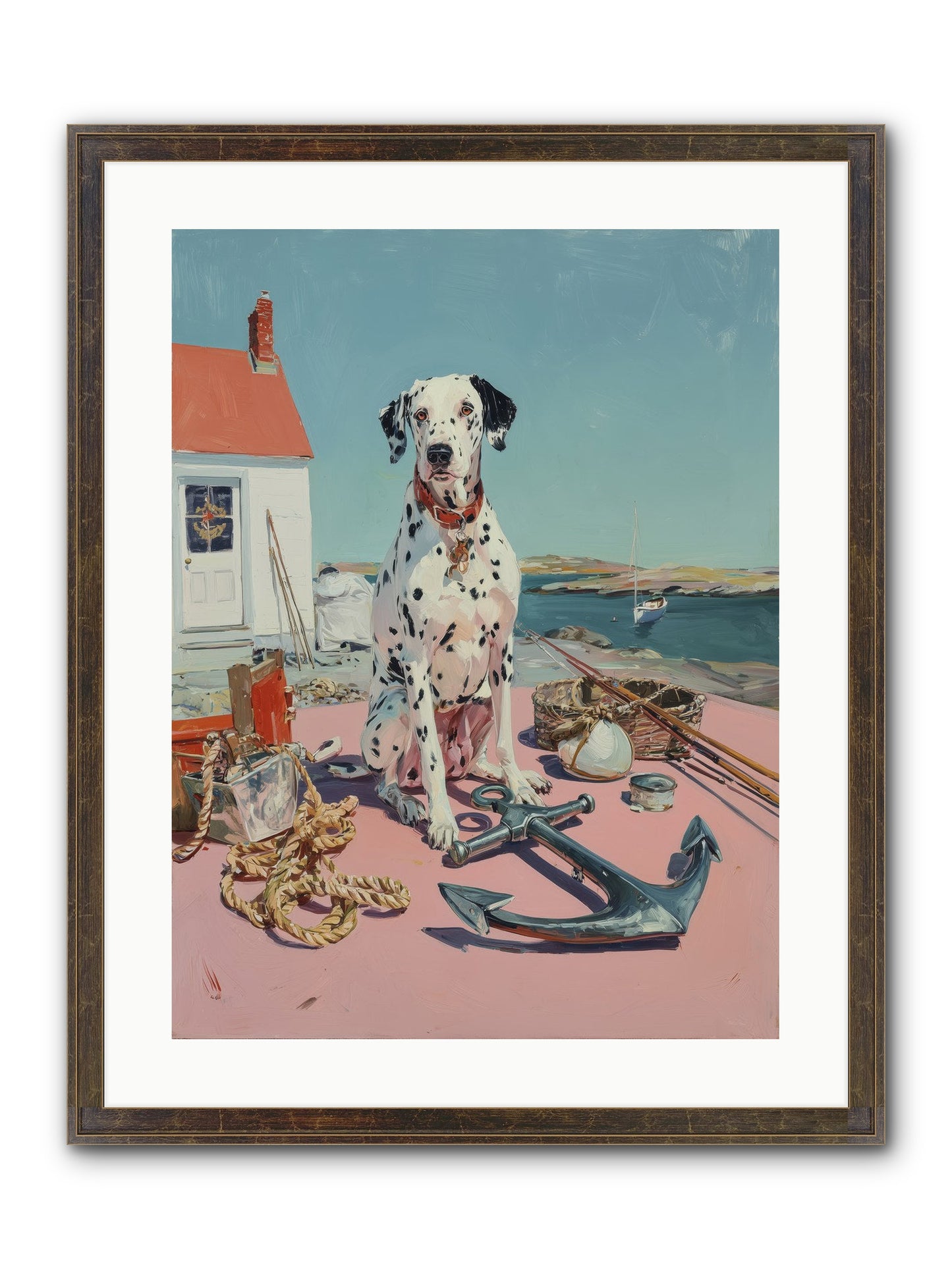 Harbor Hound Framed Print - Slimwoods Black/Gold 18x24