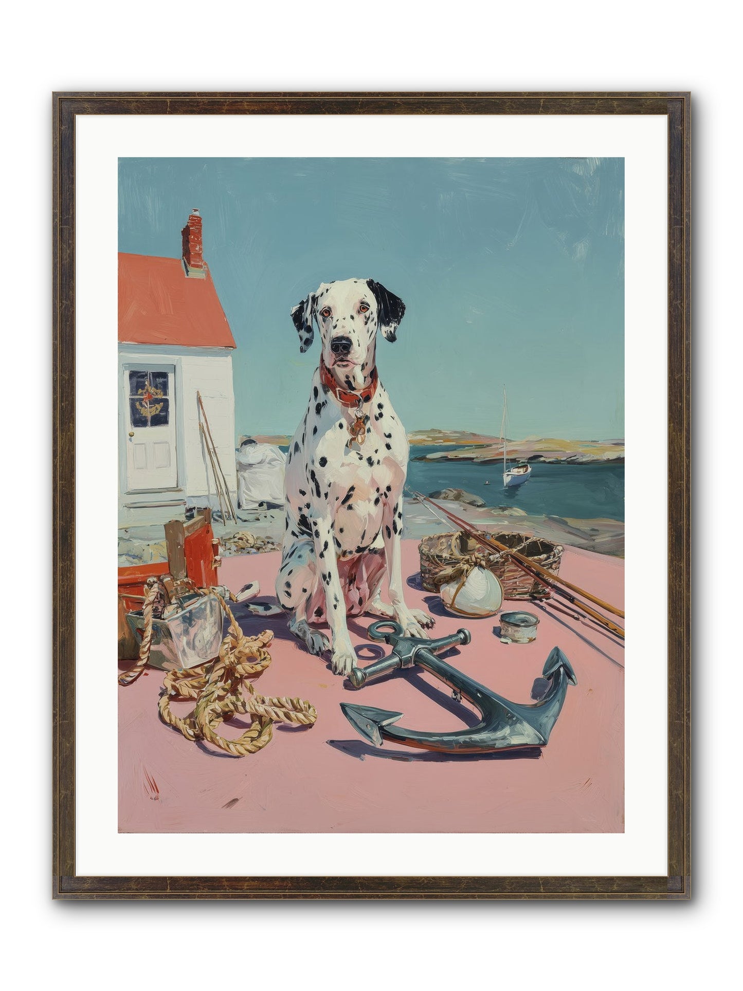 Harbor Hound Framed Print - Slimwoods Black/Gold 24x32