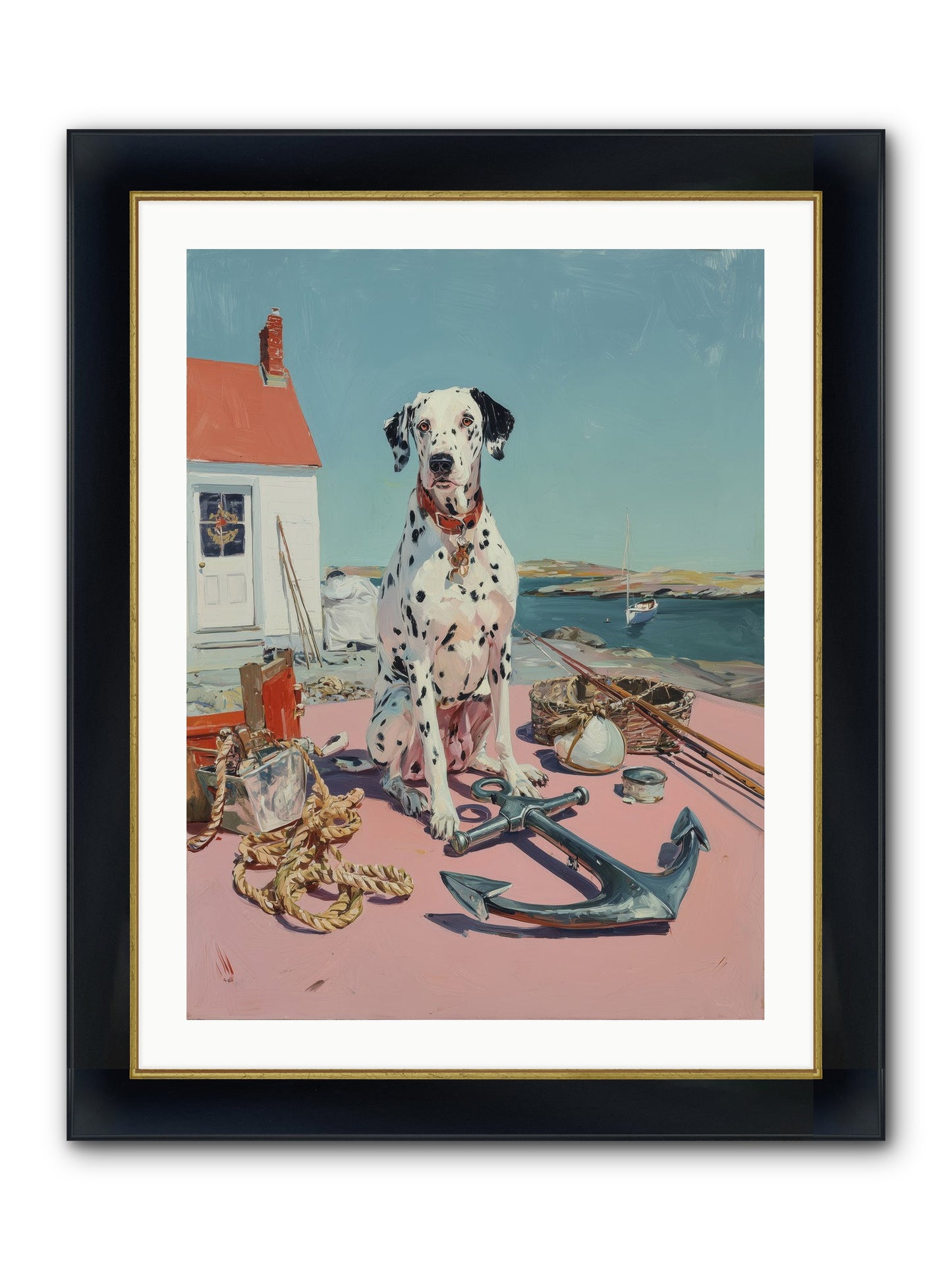 Harbor Hound Framed Print - Wide Black w/Gold 24x32