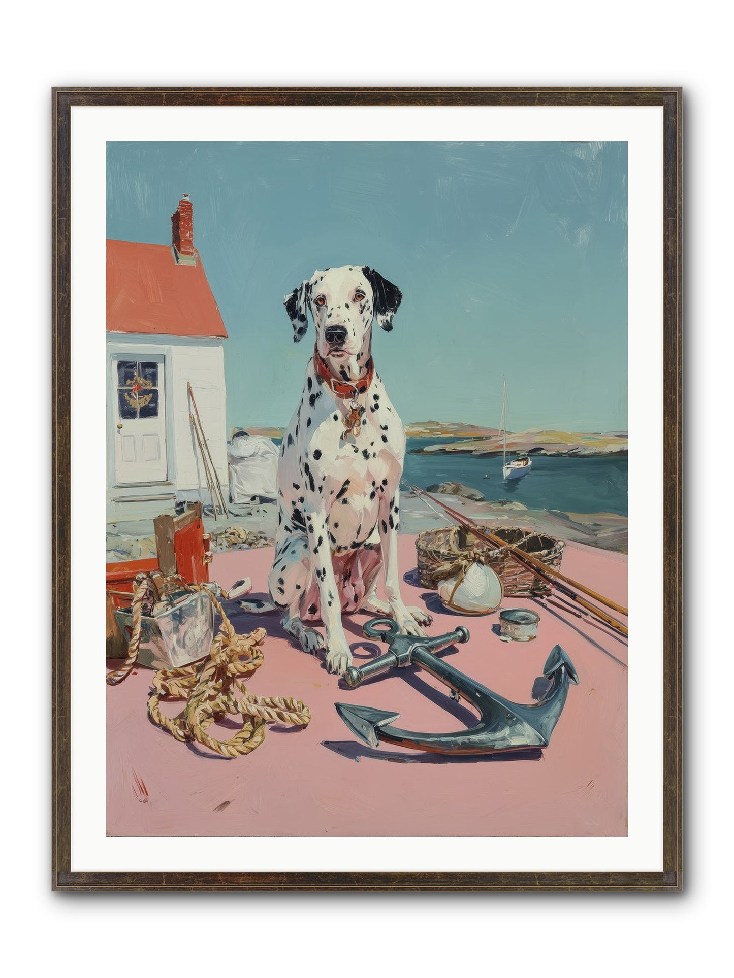 Harbor Hound Framed Print - Slimwoods Black/Gold 30x40