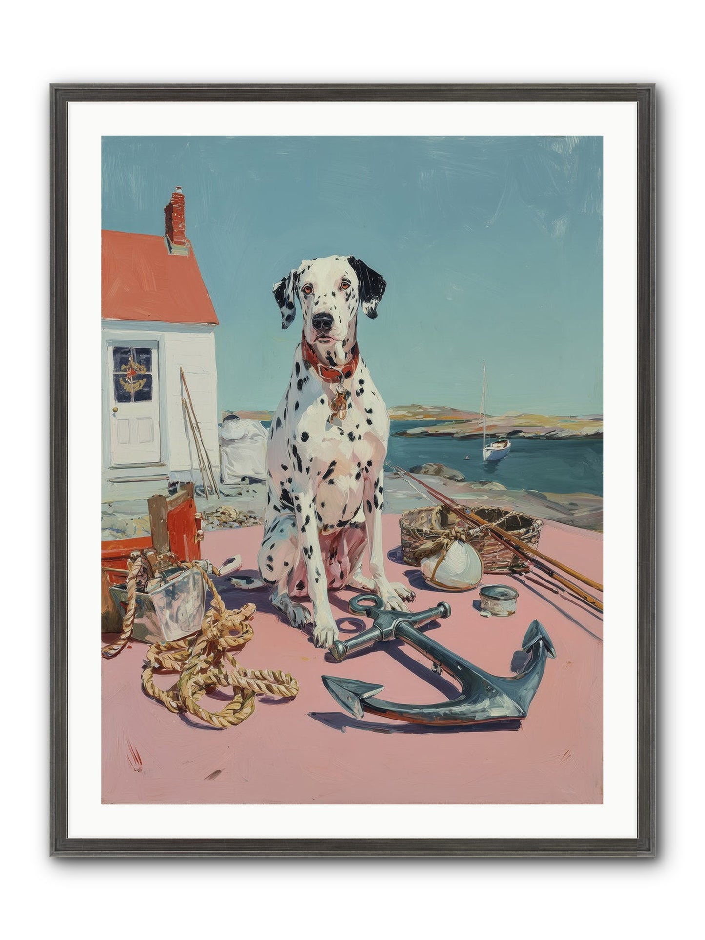 Harbor Hound Framed Print - Slimwoods Black/Silver 30x40