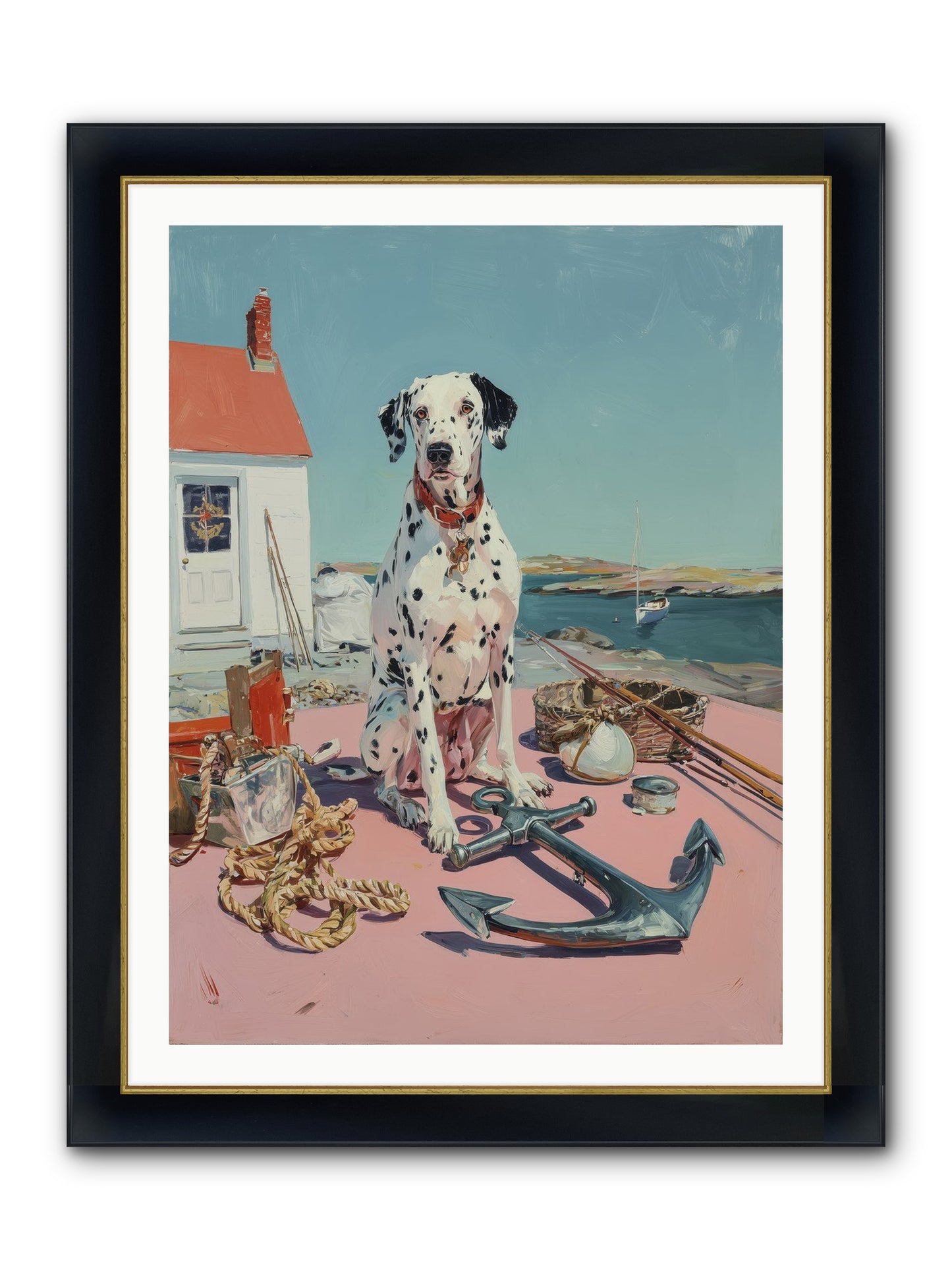 Harbor Hound Framed Print - Wide Black w/Gold 30x40