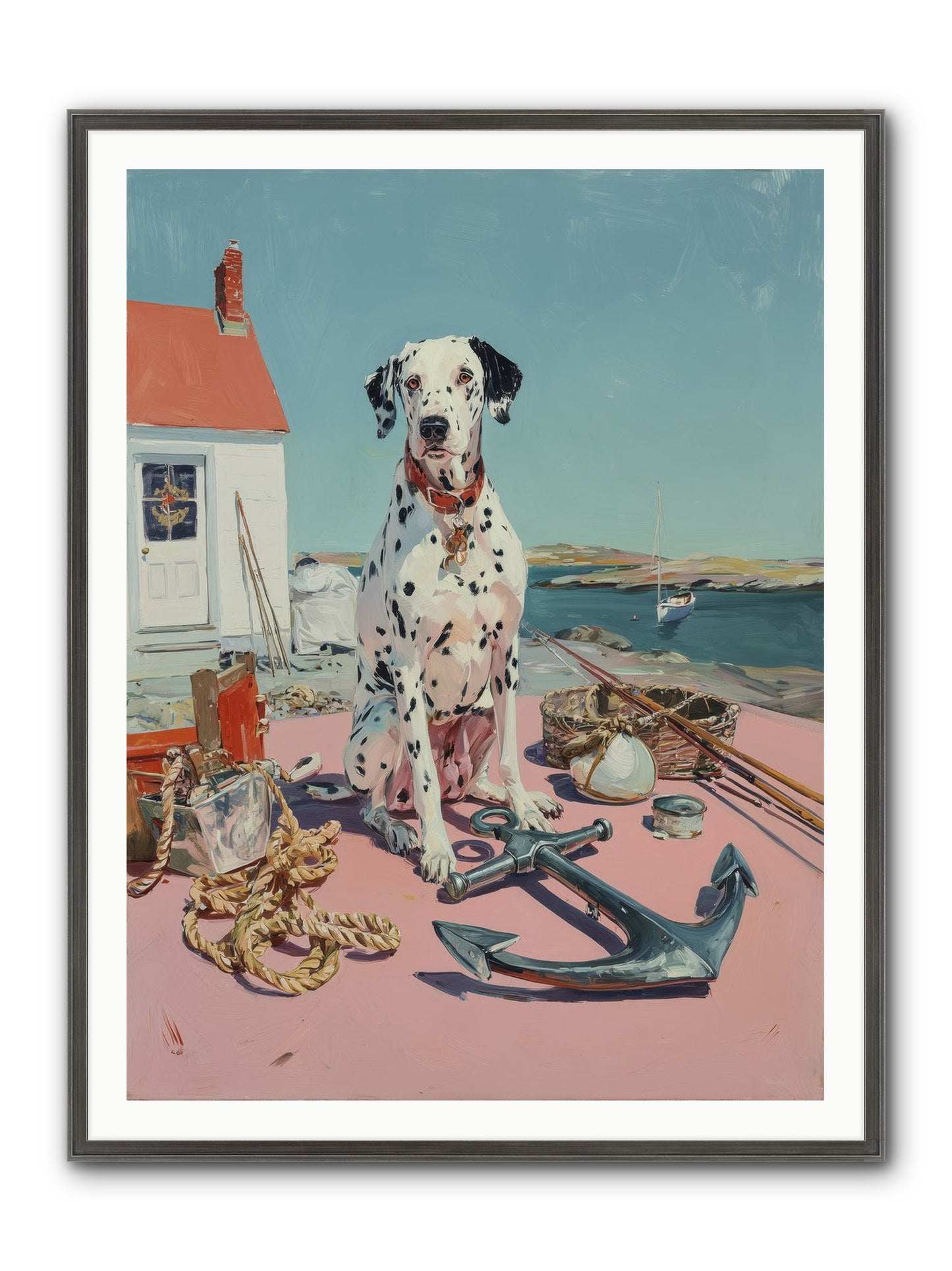 Harbor Hound Framed Print - Slimwoods Black/Silver 36x48
