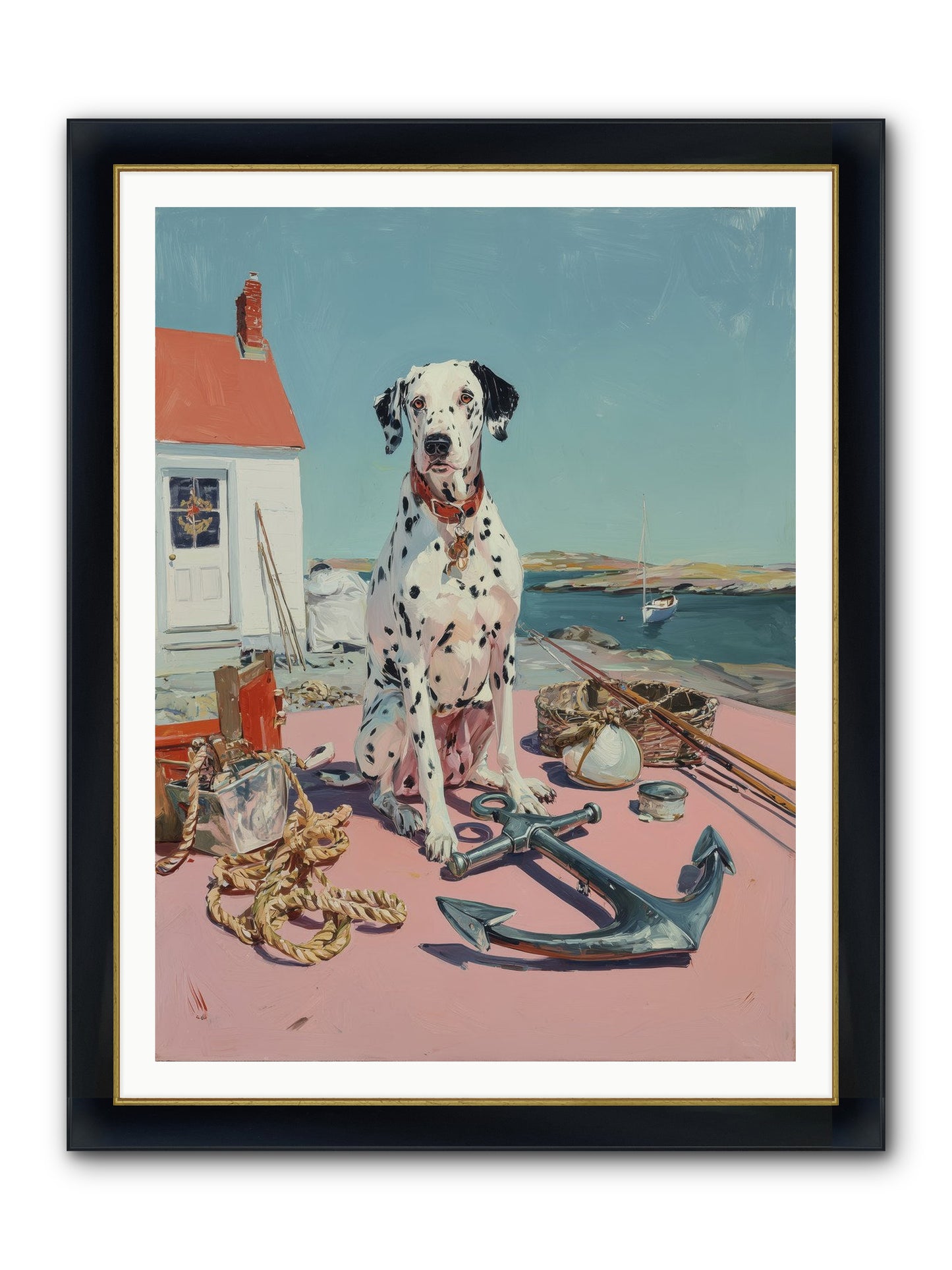 Harbor Hound Framed Print - Wide Black w/Gold 36x48