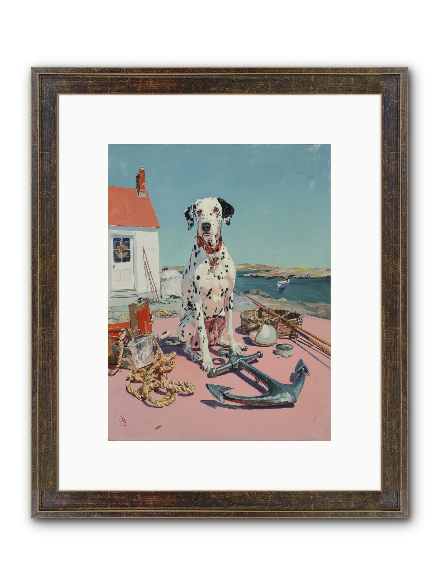 Harbor Hound Framed Print - Slimwoods Black/Gold 9x12