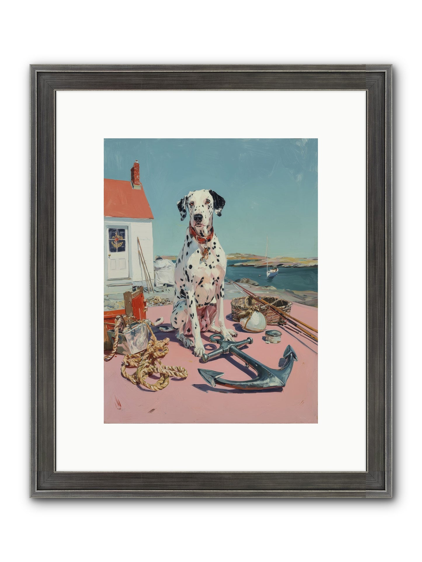 Harbor Hound Framed Print - Slimwoods Black/Silver 9x12