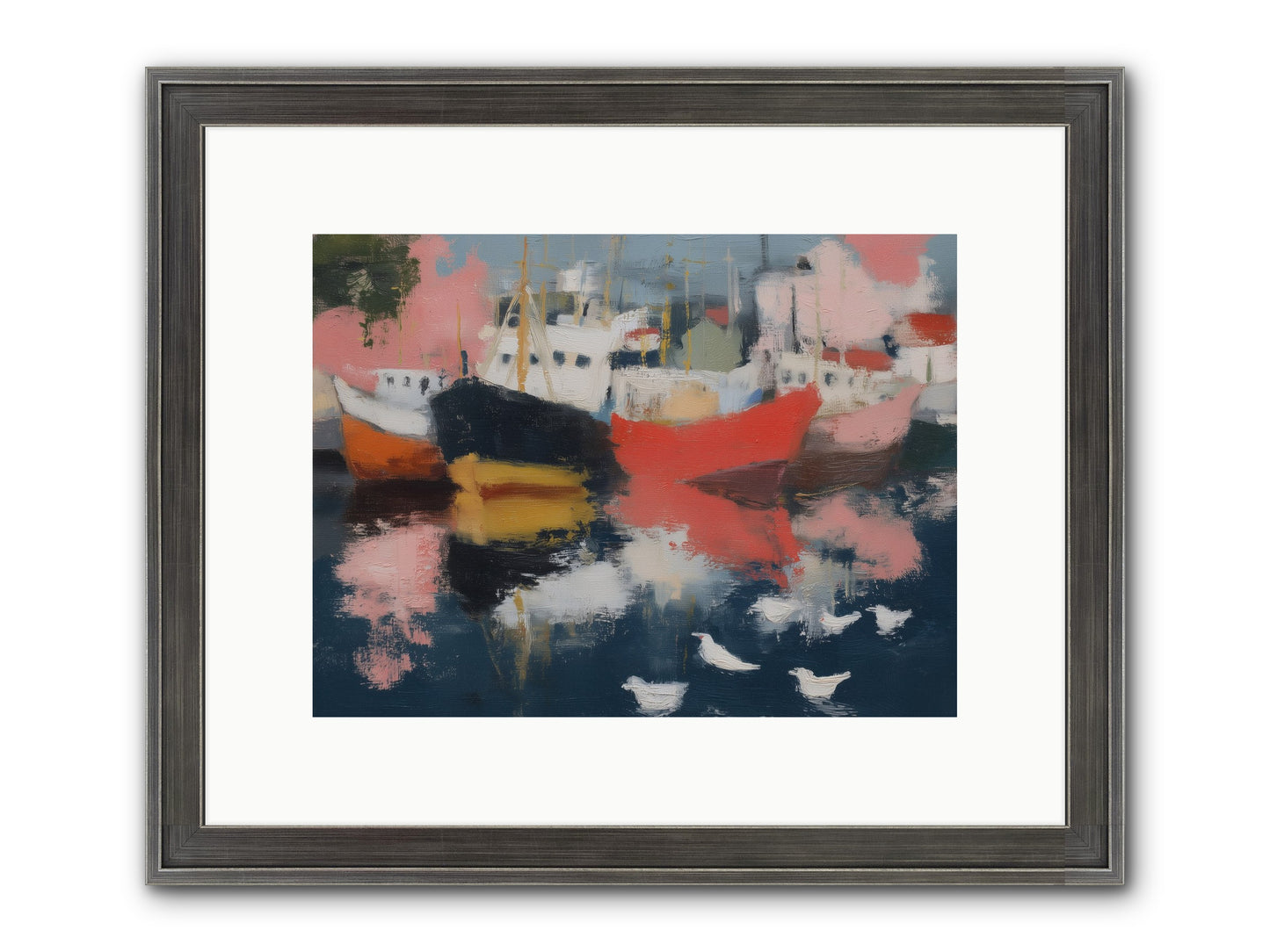 Harbor's Mirror Magic Framed Print - Slimwoods Black/Silver 12x9