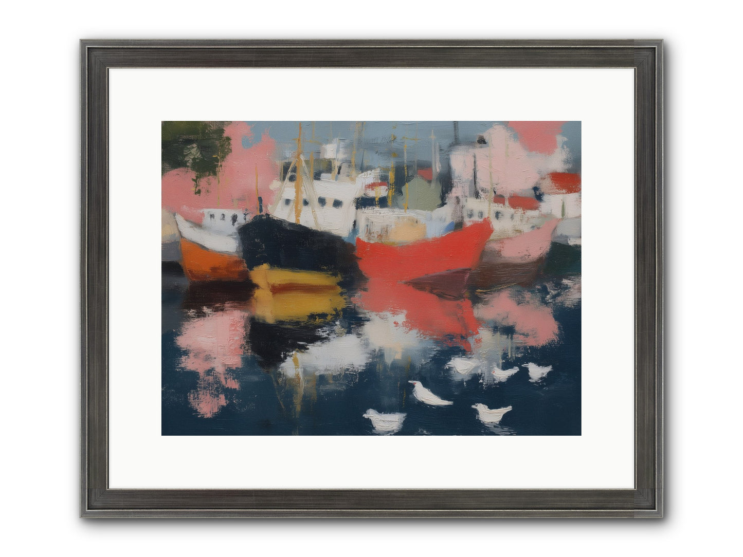 Harbor's Mirror Magic Framed Print - Slimwoods Black/Silver 16x12