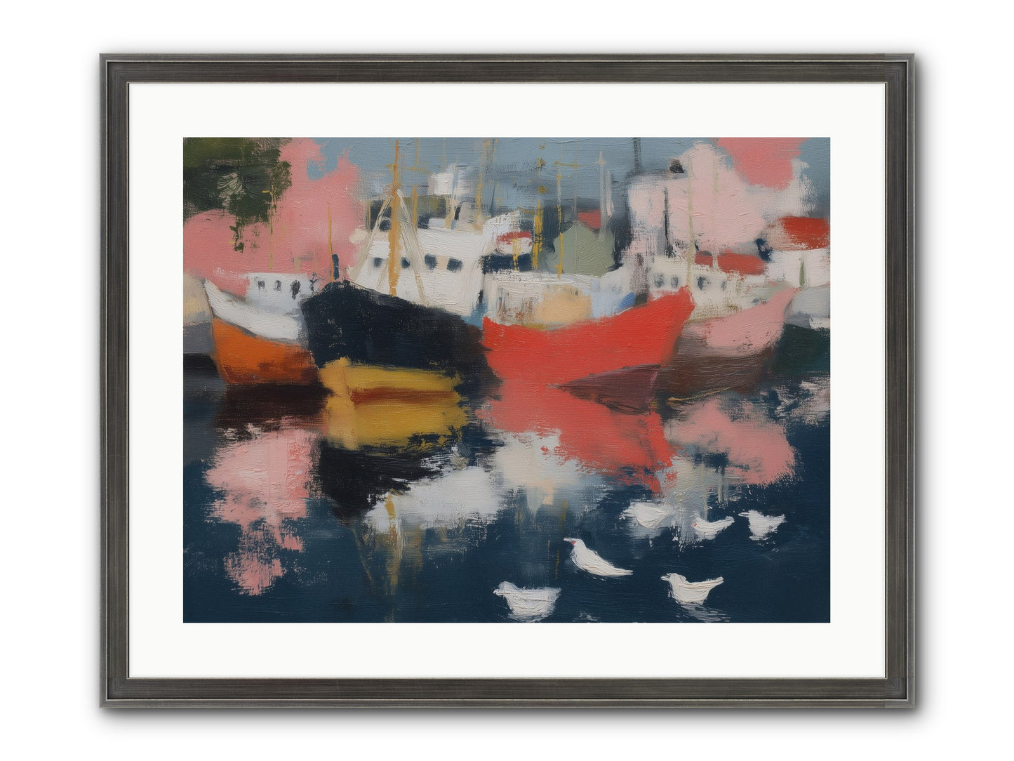 Harbor's Mirror Magic Framed Print - Slimwoods Black/Silver 24x18