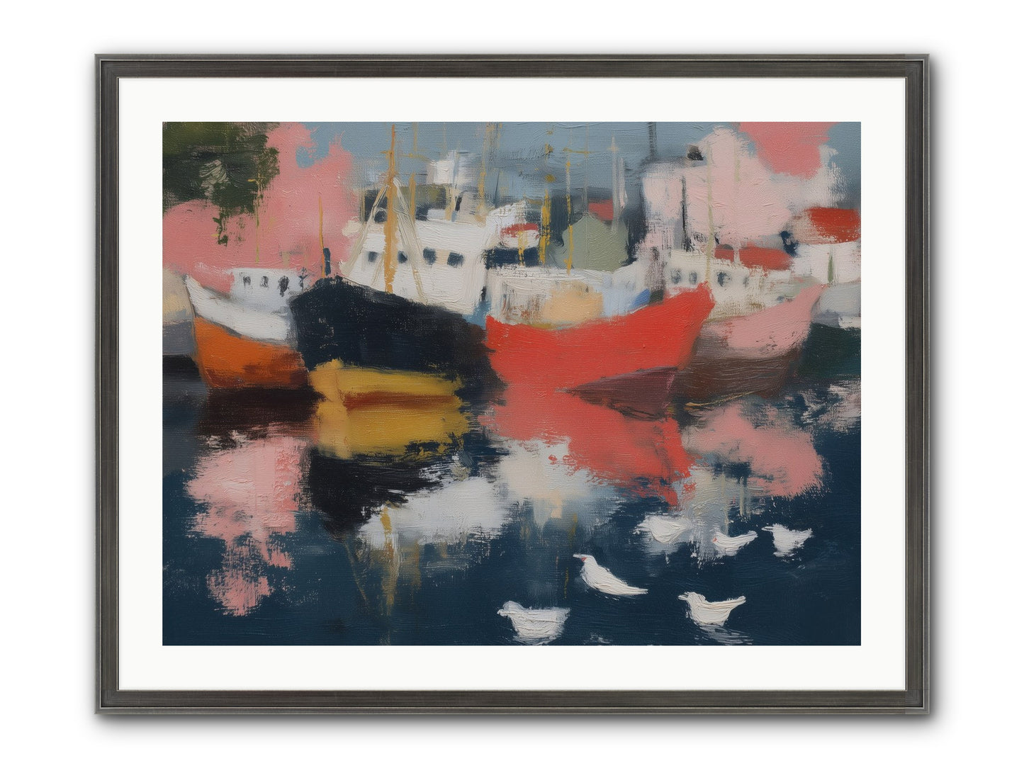 Harbor's Mirror Magic Framed Print - Slimwoods Black/Silver 32x24