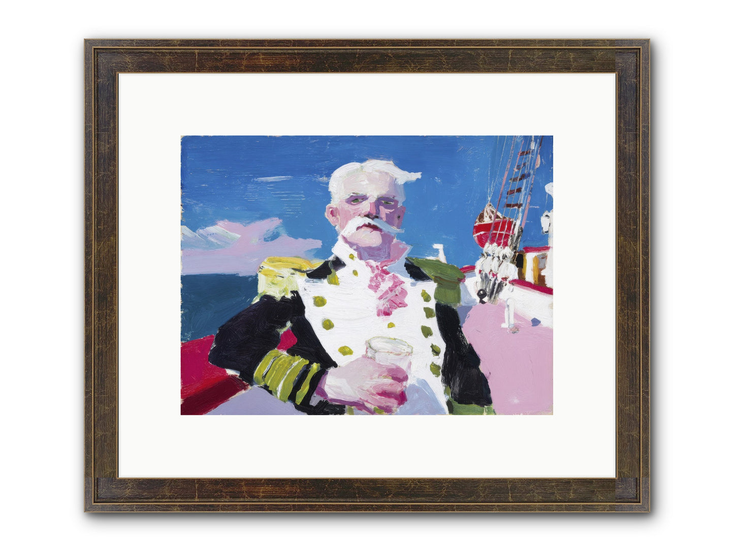 Harbor Watch Framed Print - Slimwoods Black/Gold 12x9