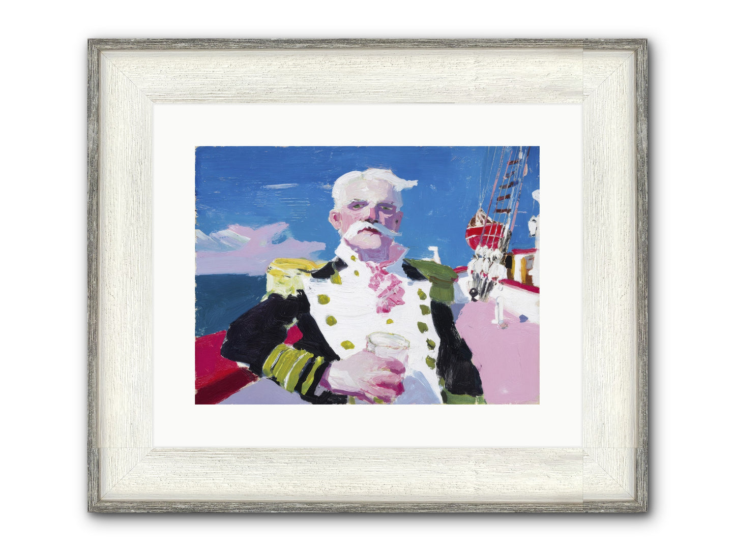 Harbor Watch Framed Print - Driftwood White 16x12