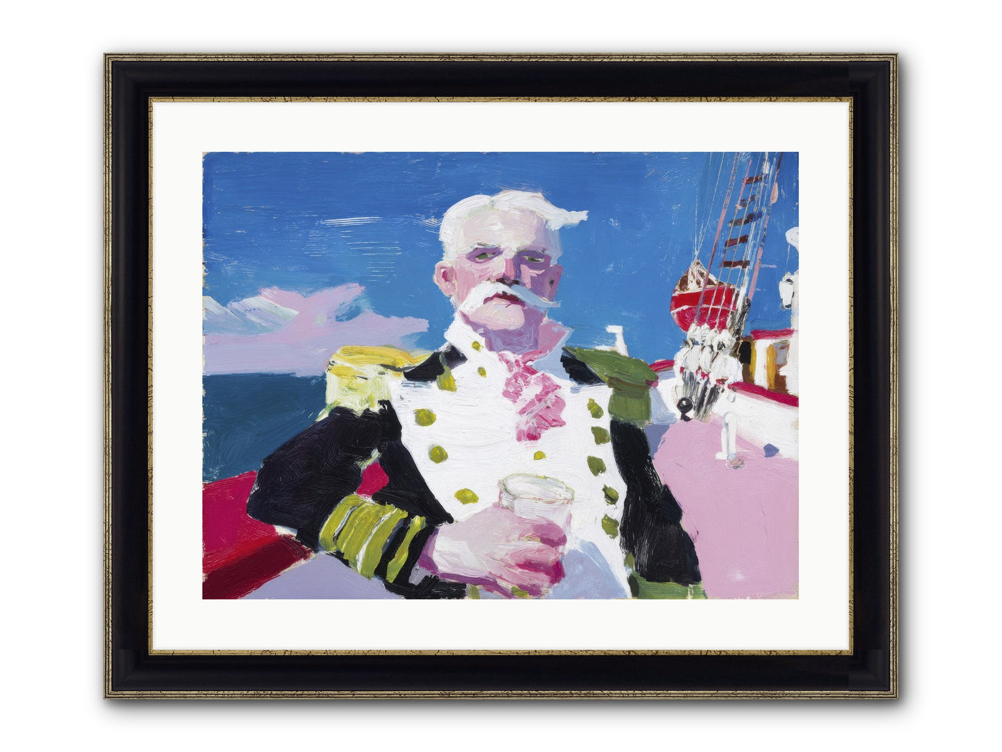 Harbor Watch Framed Print - Black & Gold 24x18
