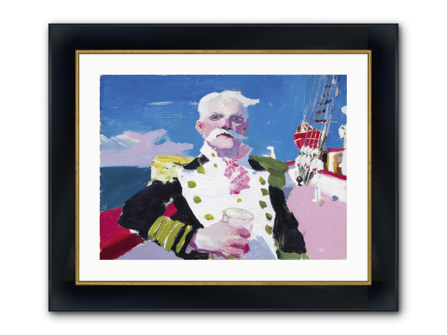 Harbor Watch Framed Print - Wide Black w/Gold 24x18