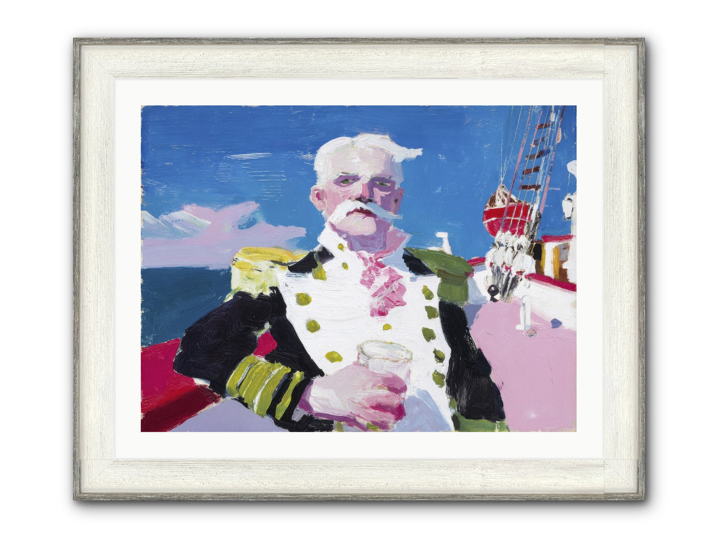Harbor Watch Framed Print - Driftwood White 32x24
