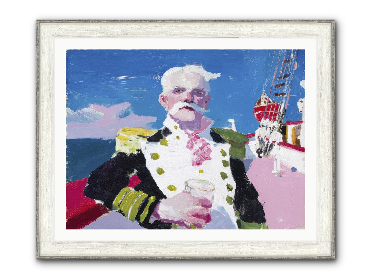 Harbor Watch Framed Print - Driftwood White 40x30