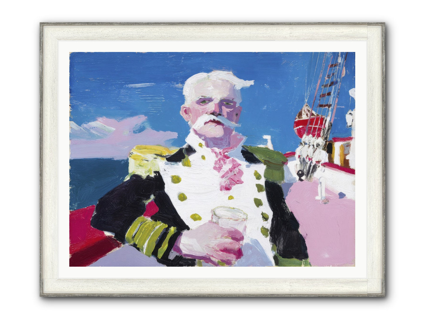 Harbor Watch Framed Print - Driftwood White 48x36