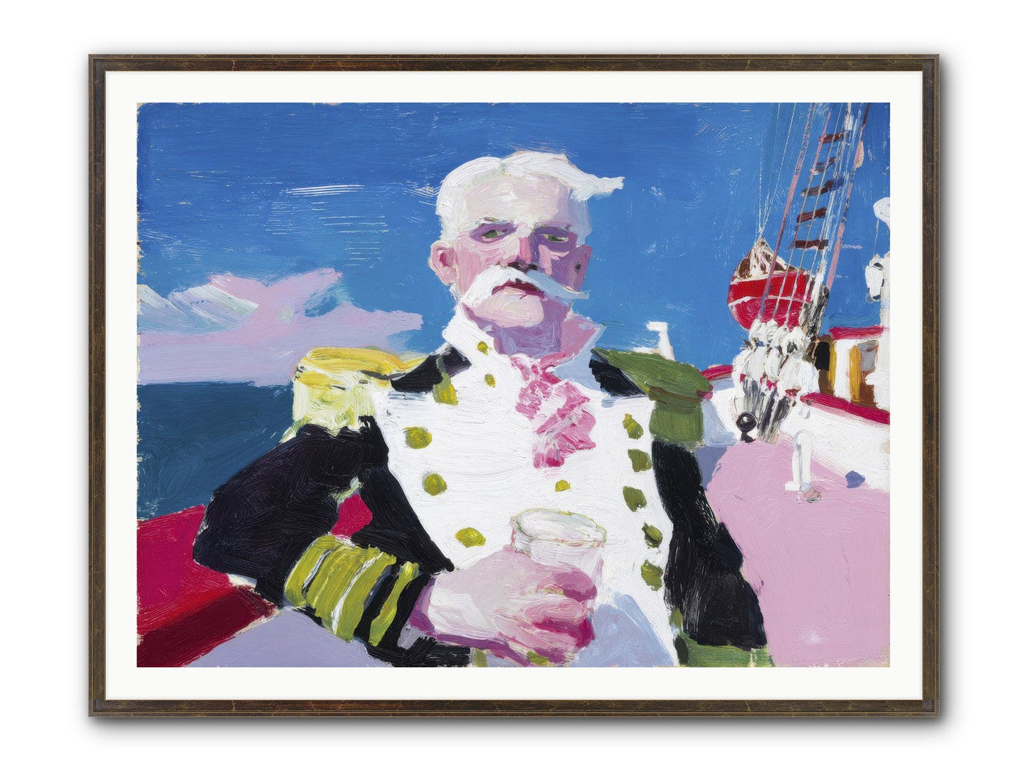 Harbor Watch Framed Print - Slimwoods Black/Gold 48x36