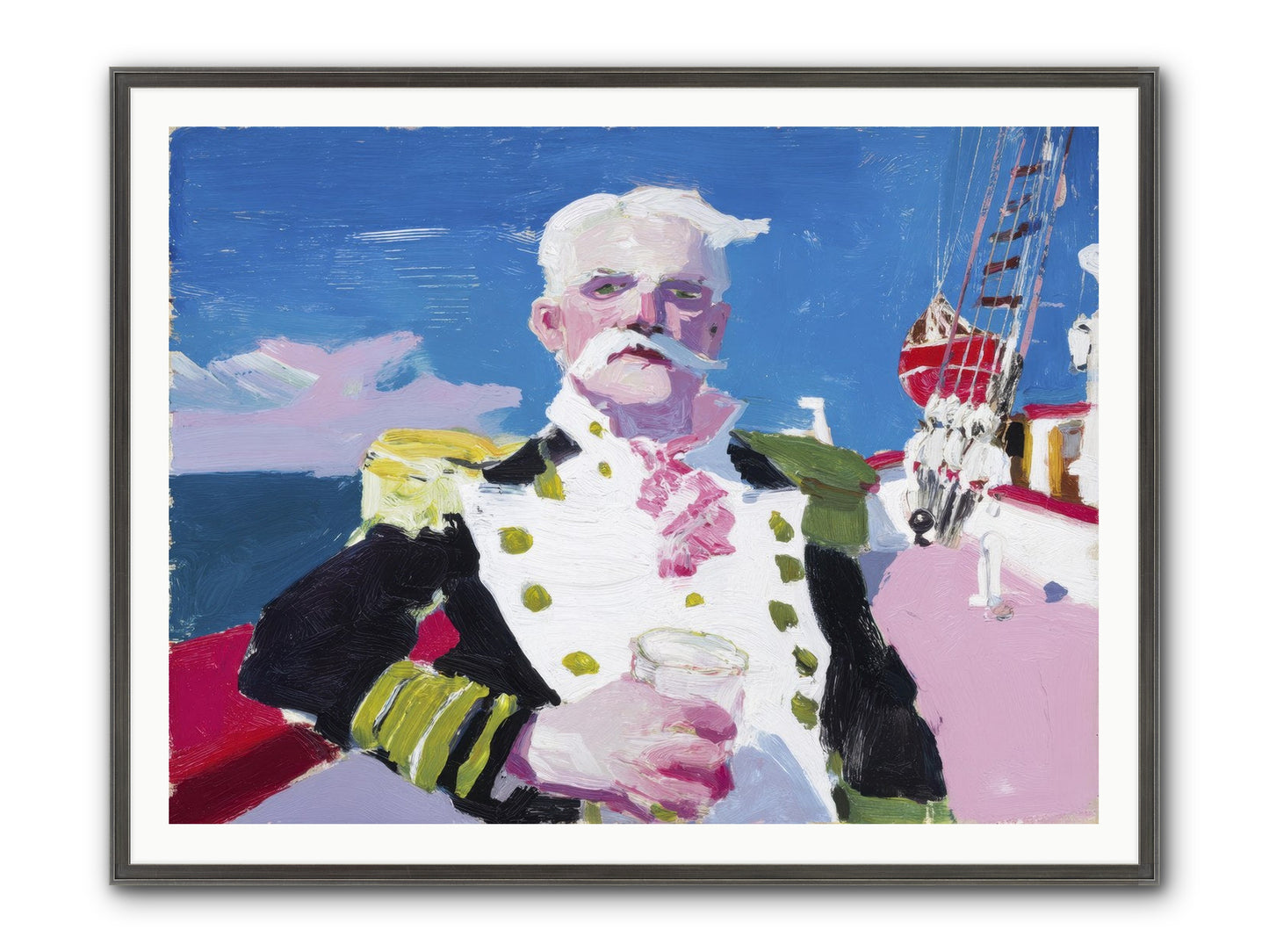 Harbor Watch Framed Print - Slimwoods Black/Silver 48x36