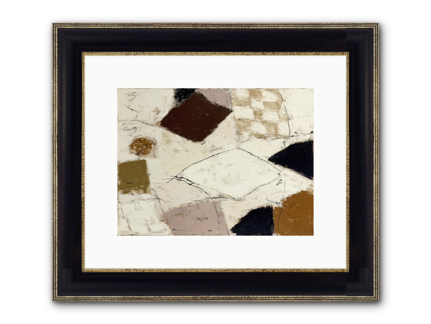 Harbored Framed Print - Black & Gold 12x9