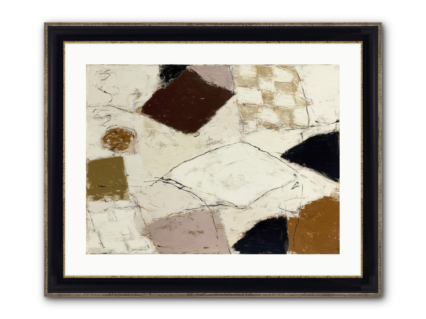 Harbored Framed Print - Black & Gold 24x18