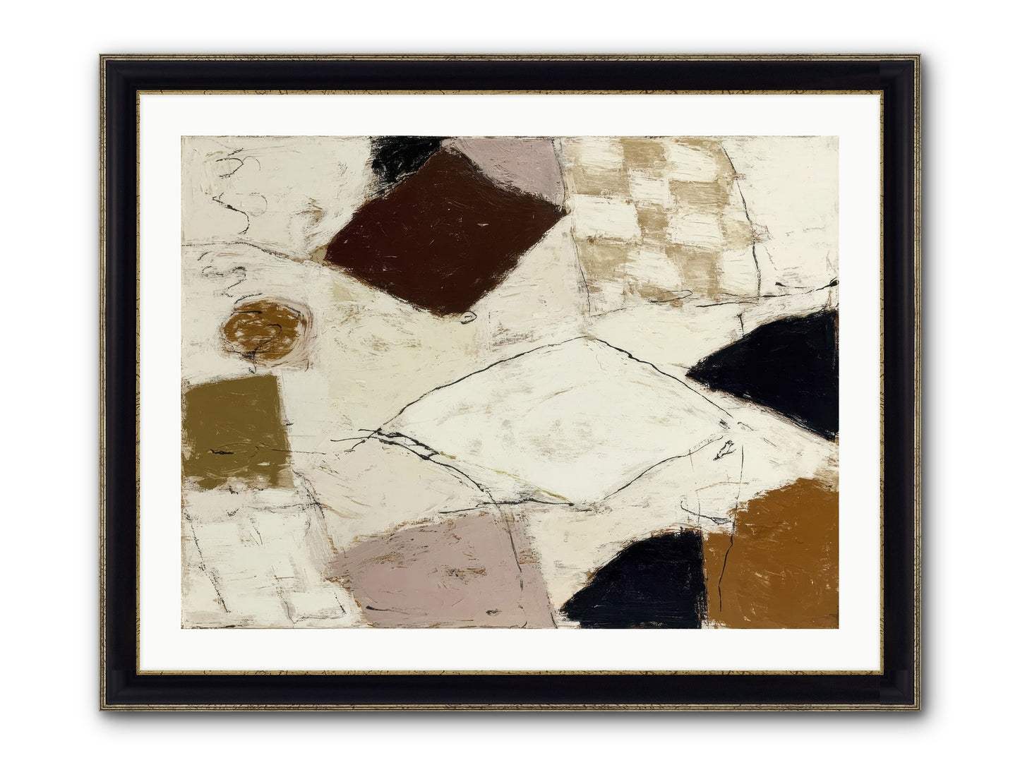 Harbored Framed Print - Black & Gold 32x24